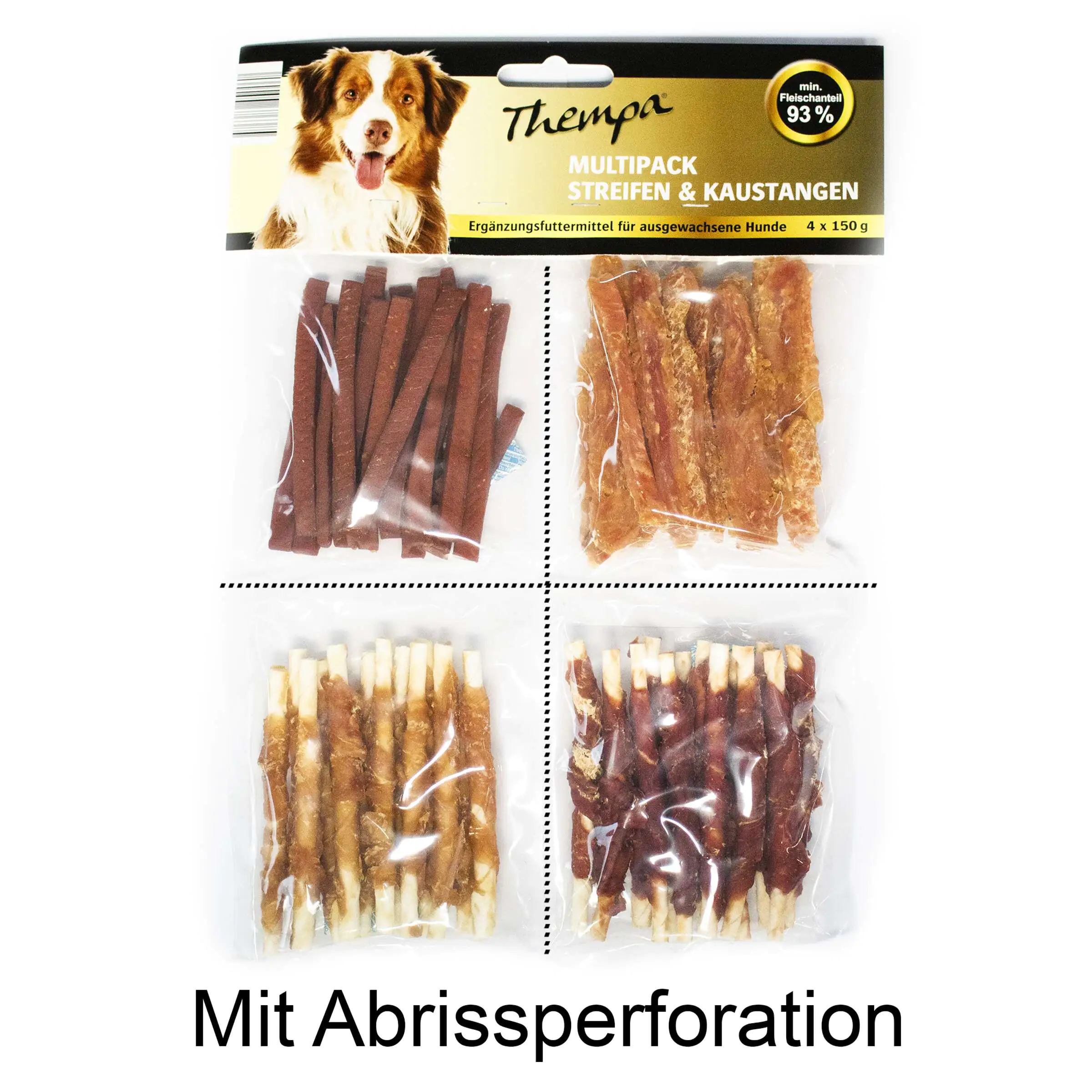 Thempa Hundesnacks Multipack Streifen & Kaustangen 4 x 150 g Thempa Hundesnacks Multipack Streifen & Kaustangen 4 x 150 g