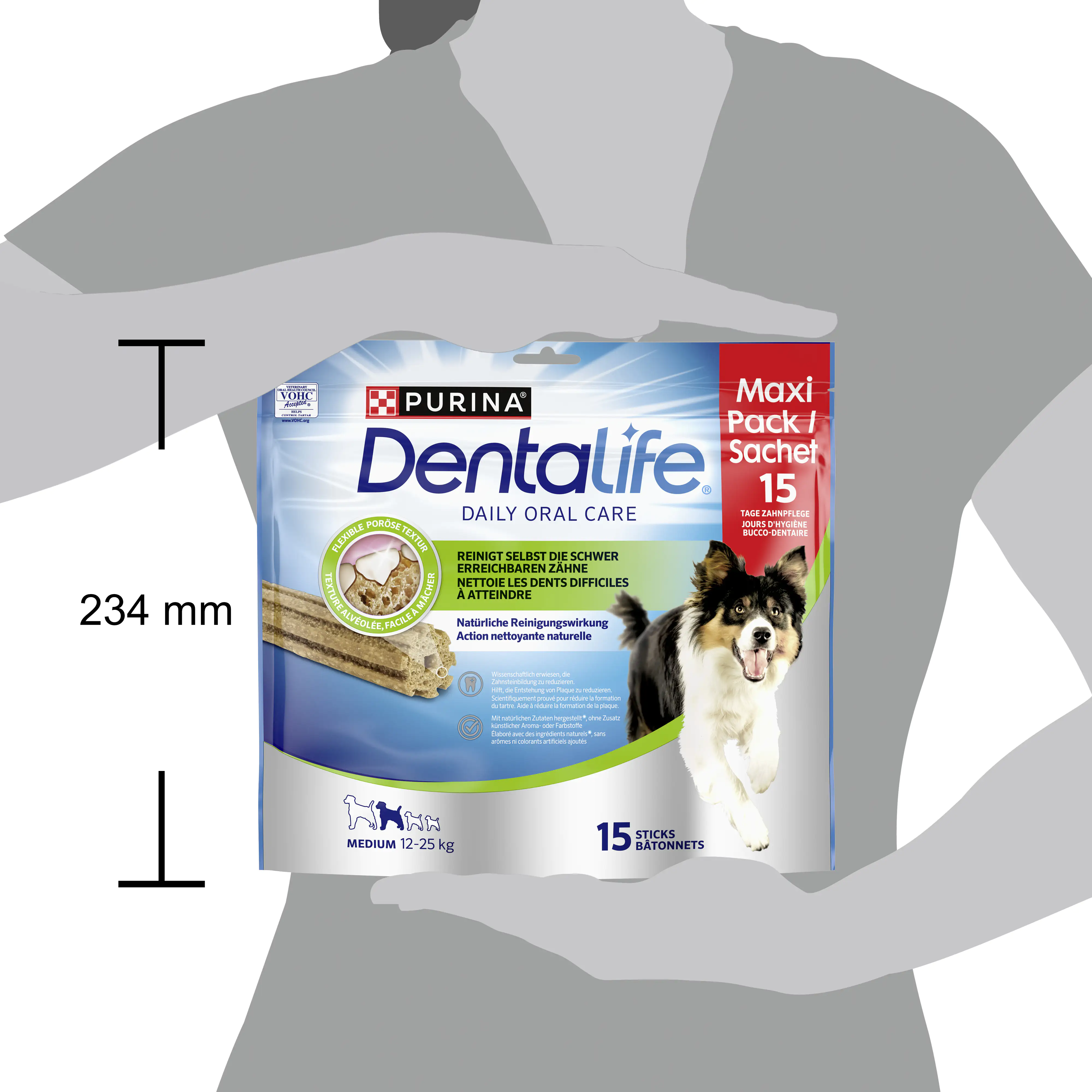 Purina DentaLife Medium Snacks für mittelgroße Hunde 15 Sticks