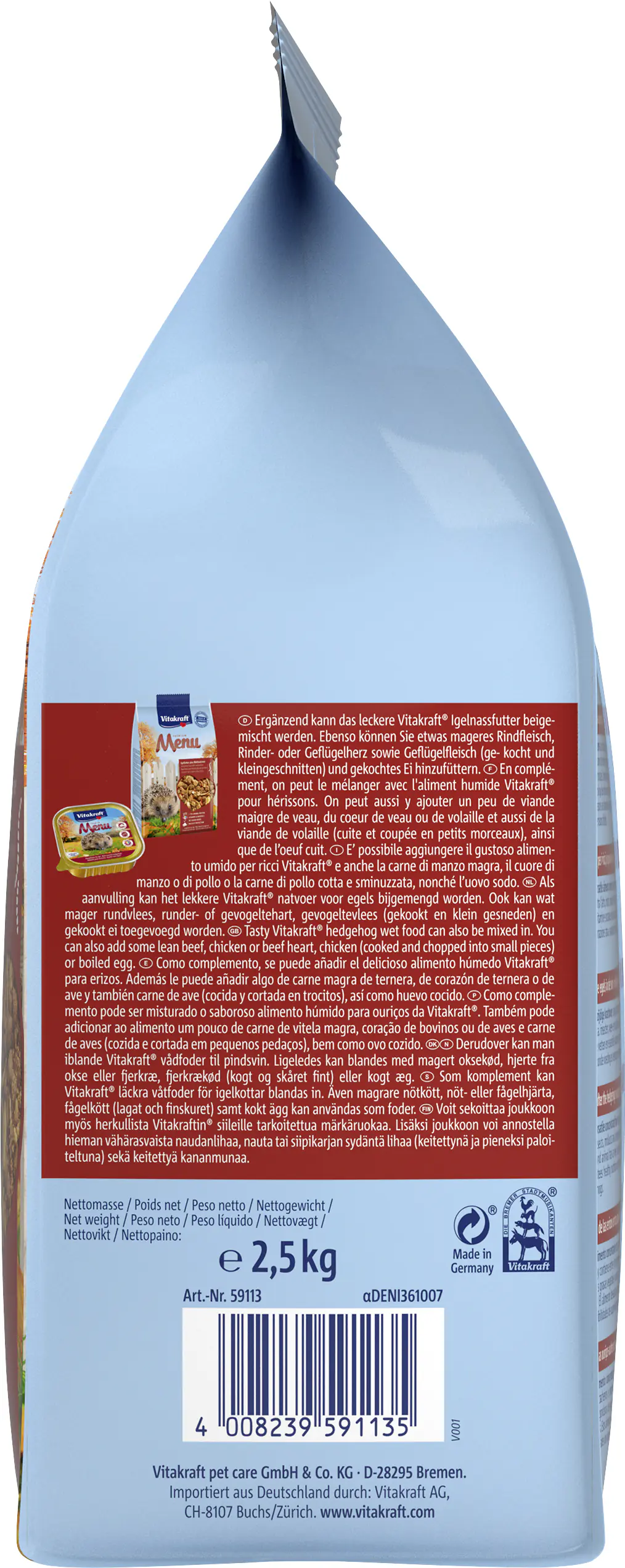 Vitakraft Igelfutter Menü 2,5 kg