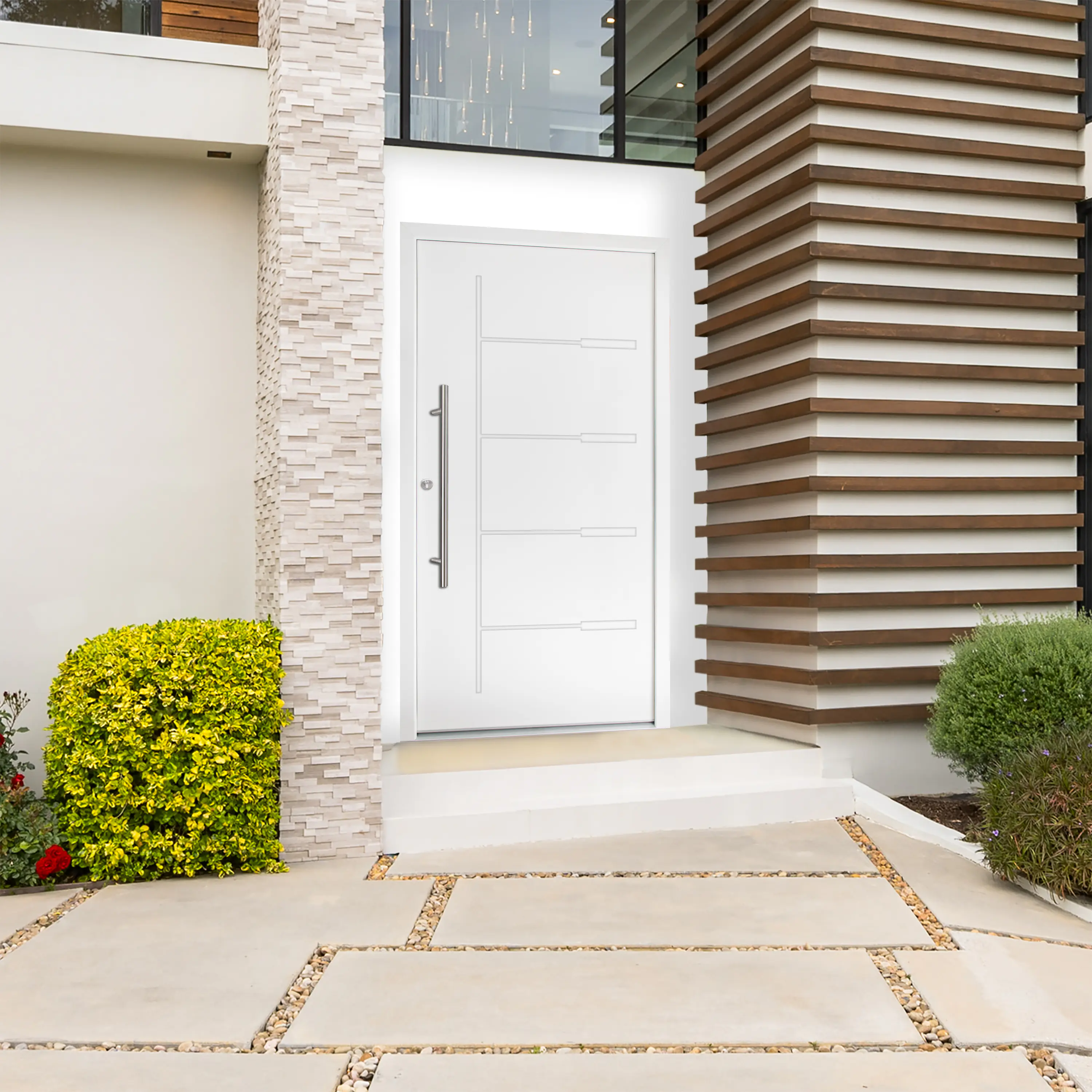 Splendoor Haustür Passivedoor Premium H1 Aluminium/Stahl weiß DIN links 98 x 208 cm  