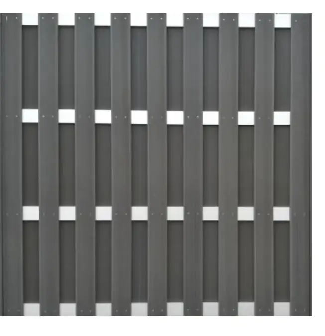 TrendLine Sichtschutzelement WPC grau, 180 x 180 cm, Alu Querstrebe