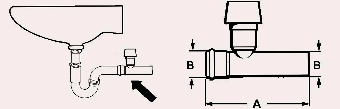 Cornat Verlängerungsrohr mit Belüfter für Siphon, Muffe mit O-Ring, Länge: 125 mm