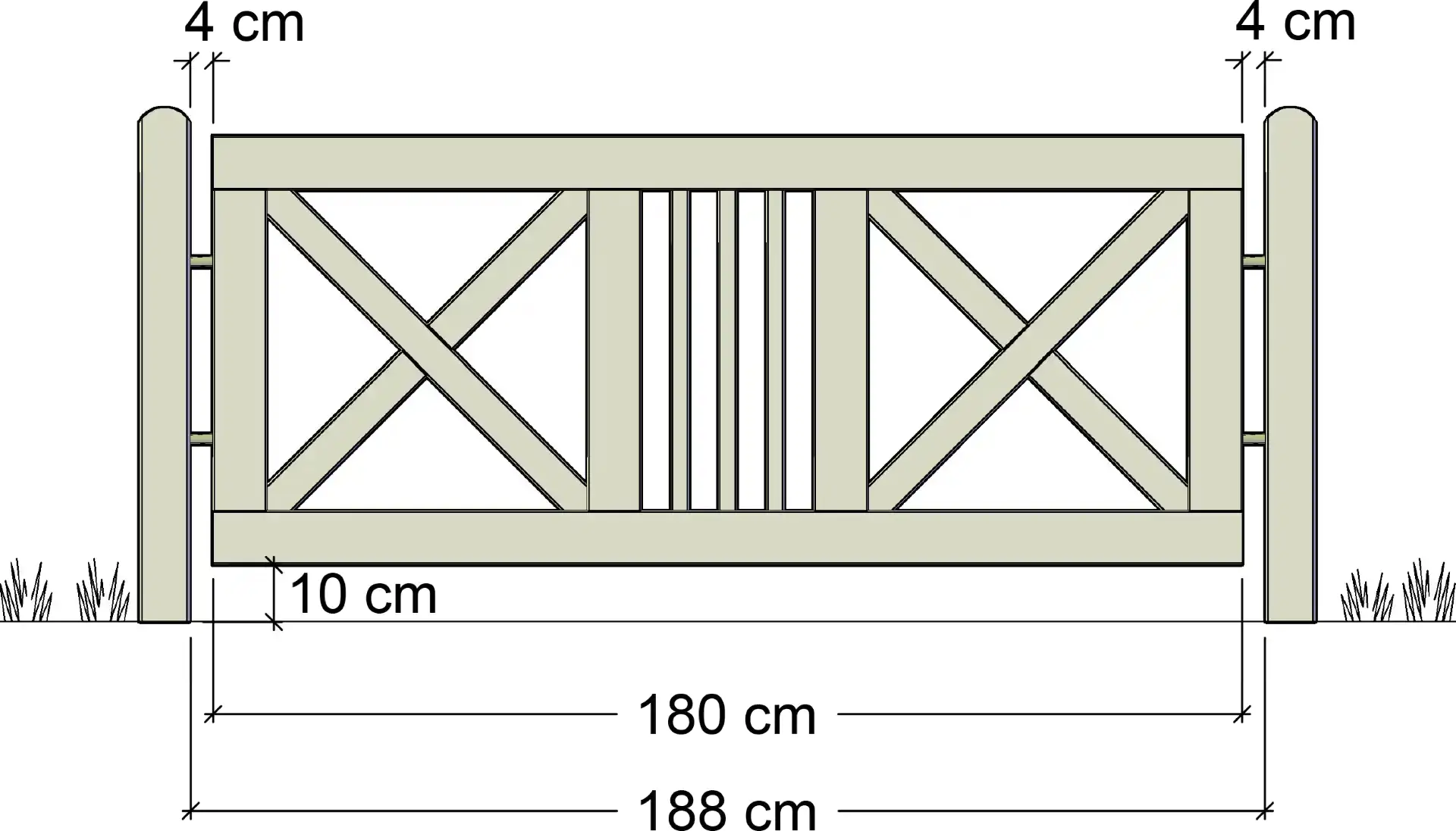 Plus Vorgartenzaun Schloss 180 x 75 cm natur druckimprägniert