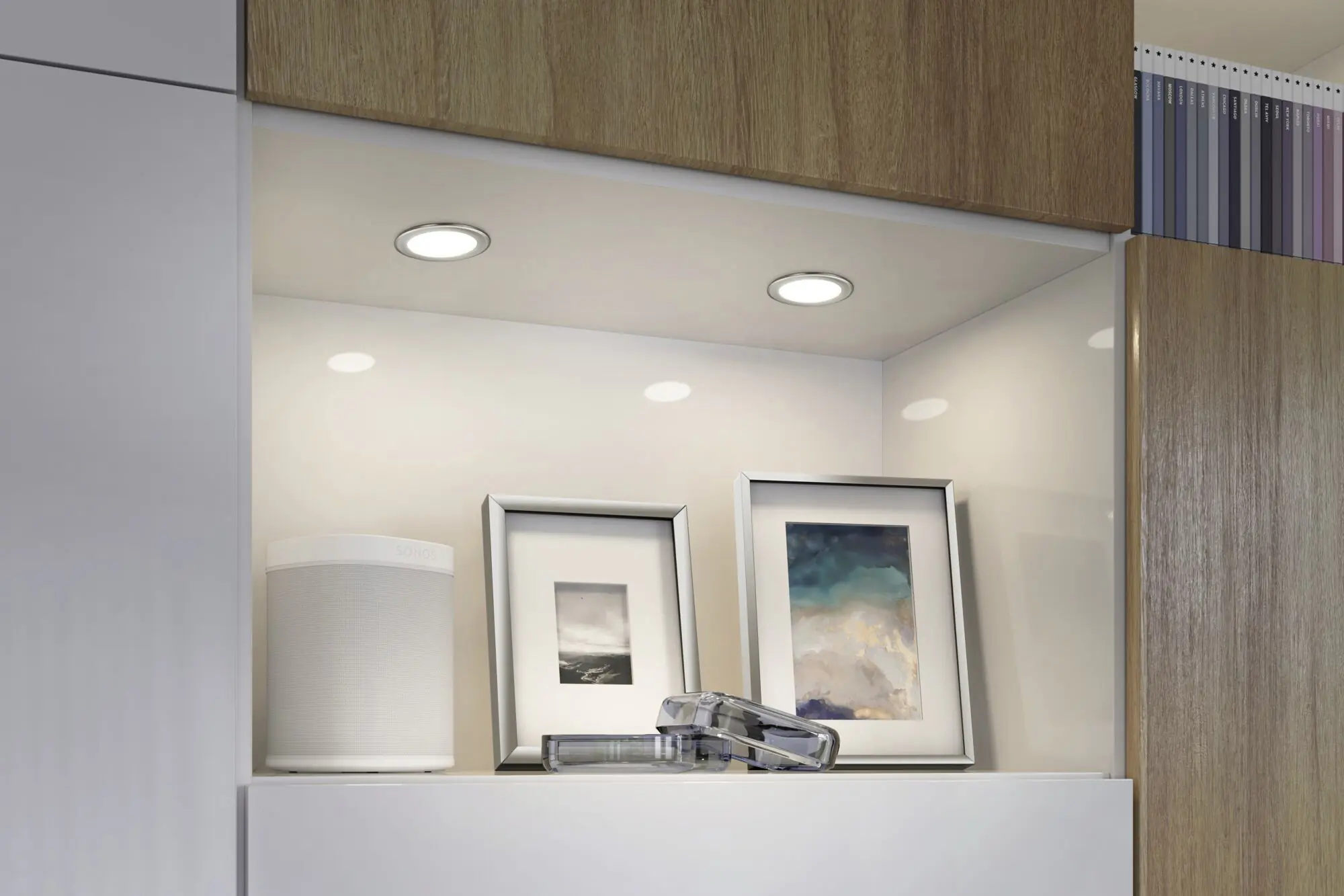 Paulmann LED Möbel-Einbauleuchte eisen gebürstet Ø 6,5 cm warmweiß 3er Set