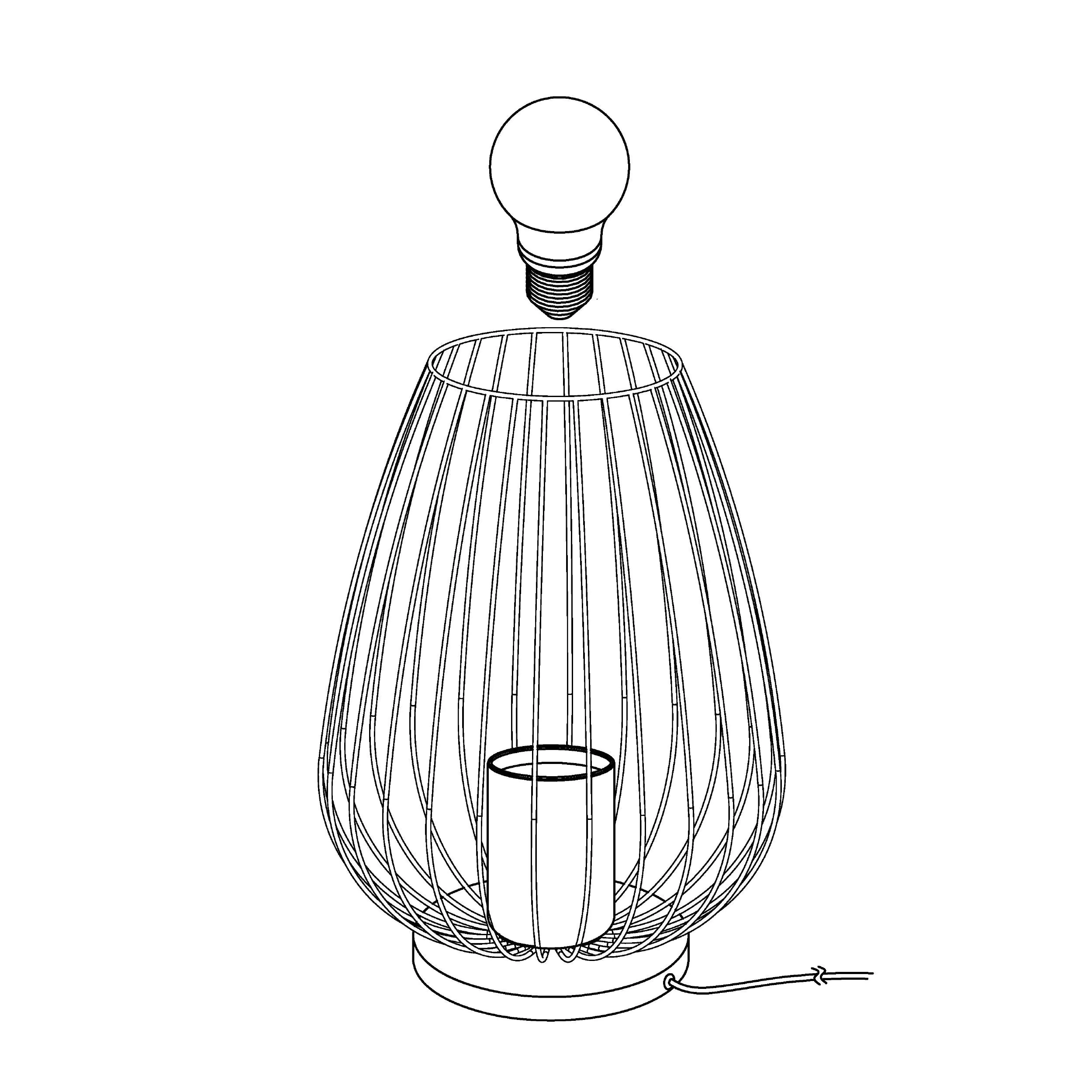 Eglo Tischleuchte Newtown schwarz 23 x 16 cm E27, max. 60 W