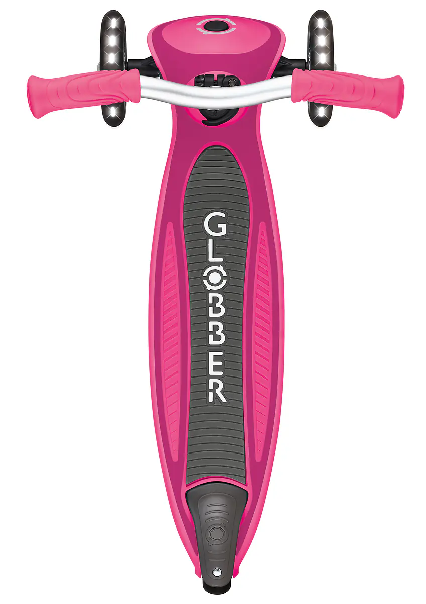 Globber Scooter für Kinder Master mit Leuchtrollen Lights pink/schwarz