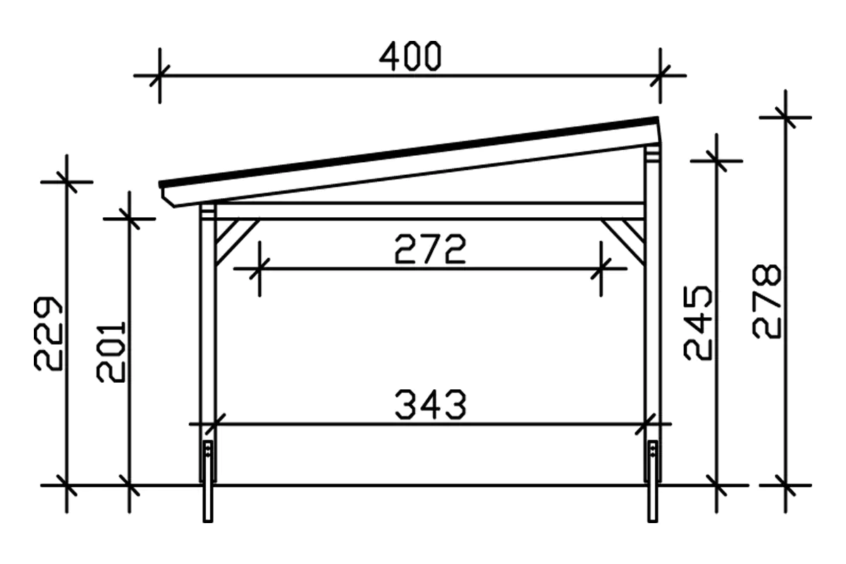 SKAN HOLZ Terrassenüberdachung Siena 434 x 400 cm Leimholz