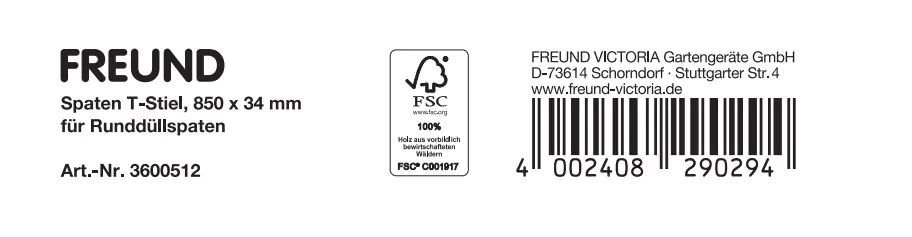 Freund Victoria Holz T-Stiel 85 cm Freund Victoria Holz T-Stiel 85 cm