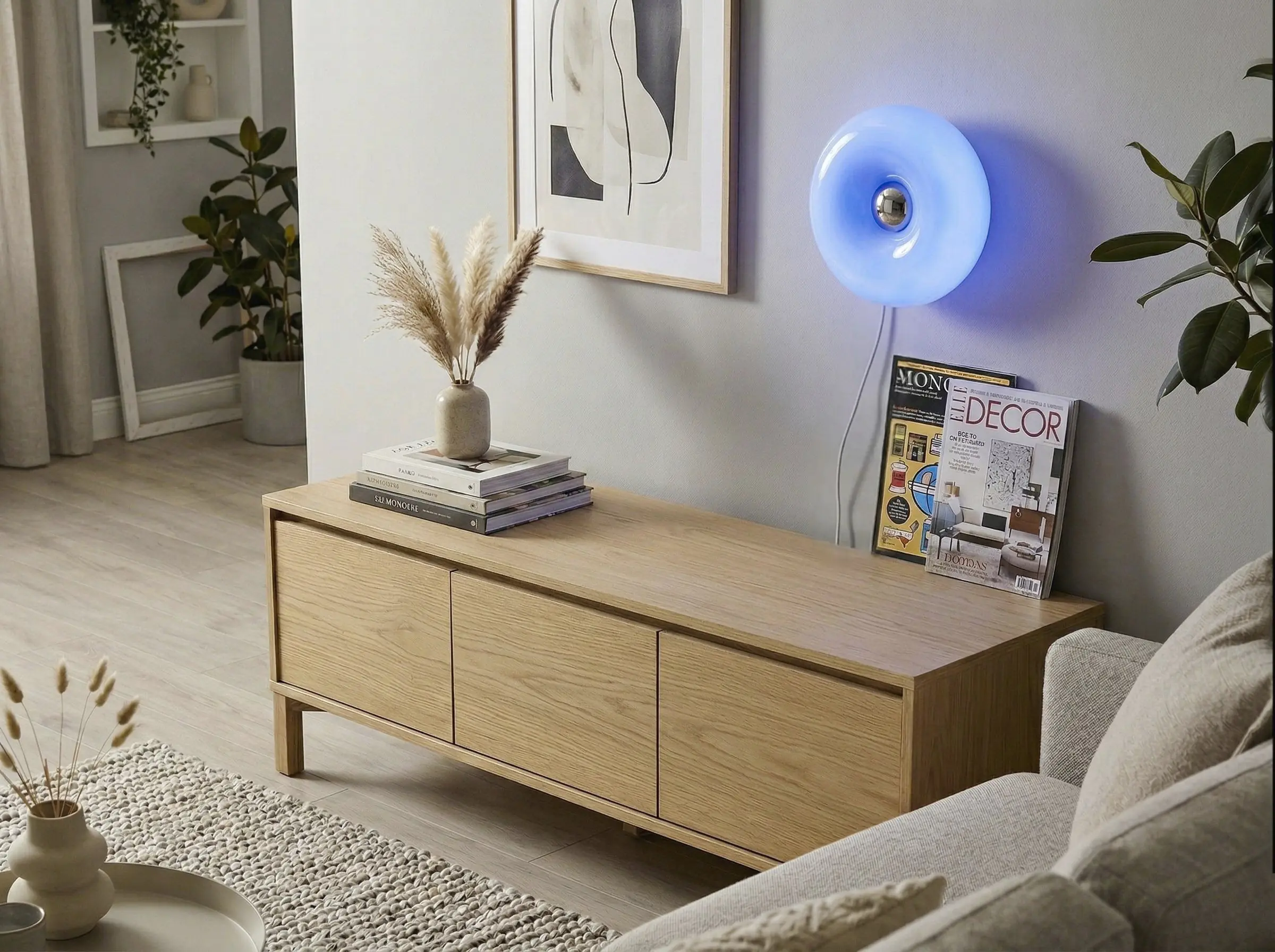 Eglo LED-Tischleuchte Basile Ø 30 x 10,8 cm warmweiß blau