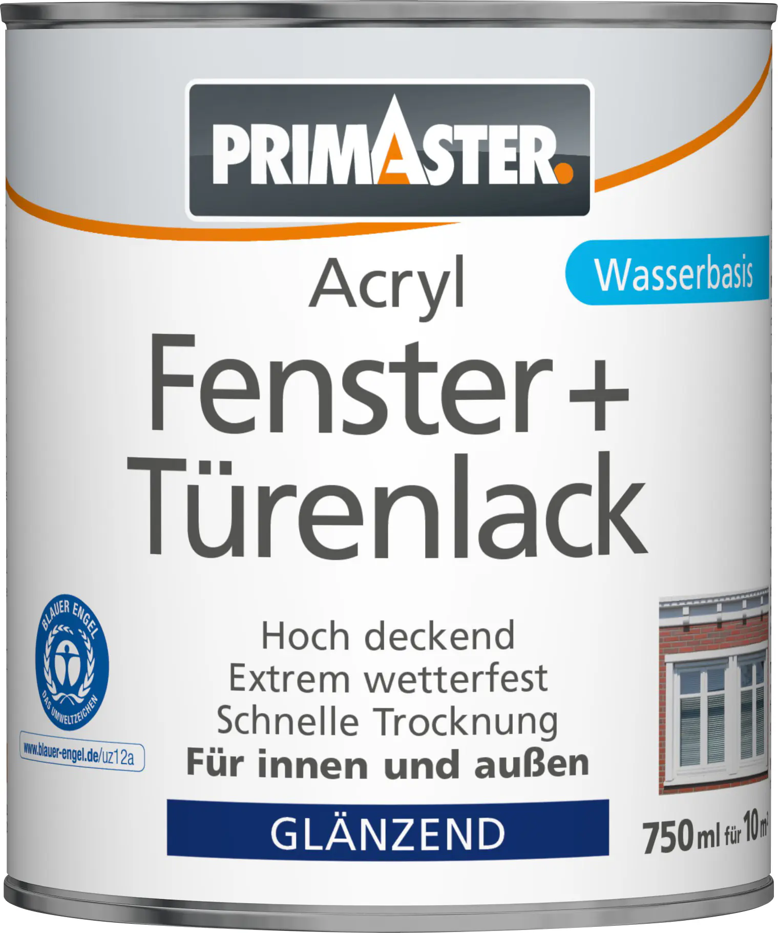 Primaster Acryl Fenster- und Türenlack 750 ml weiß glänzend