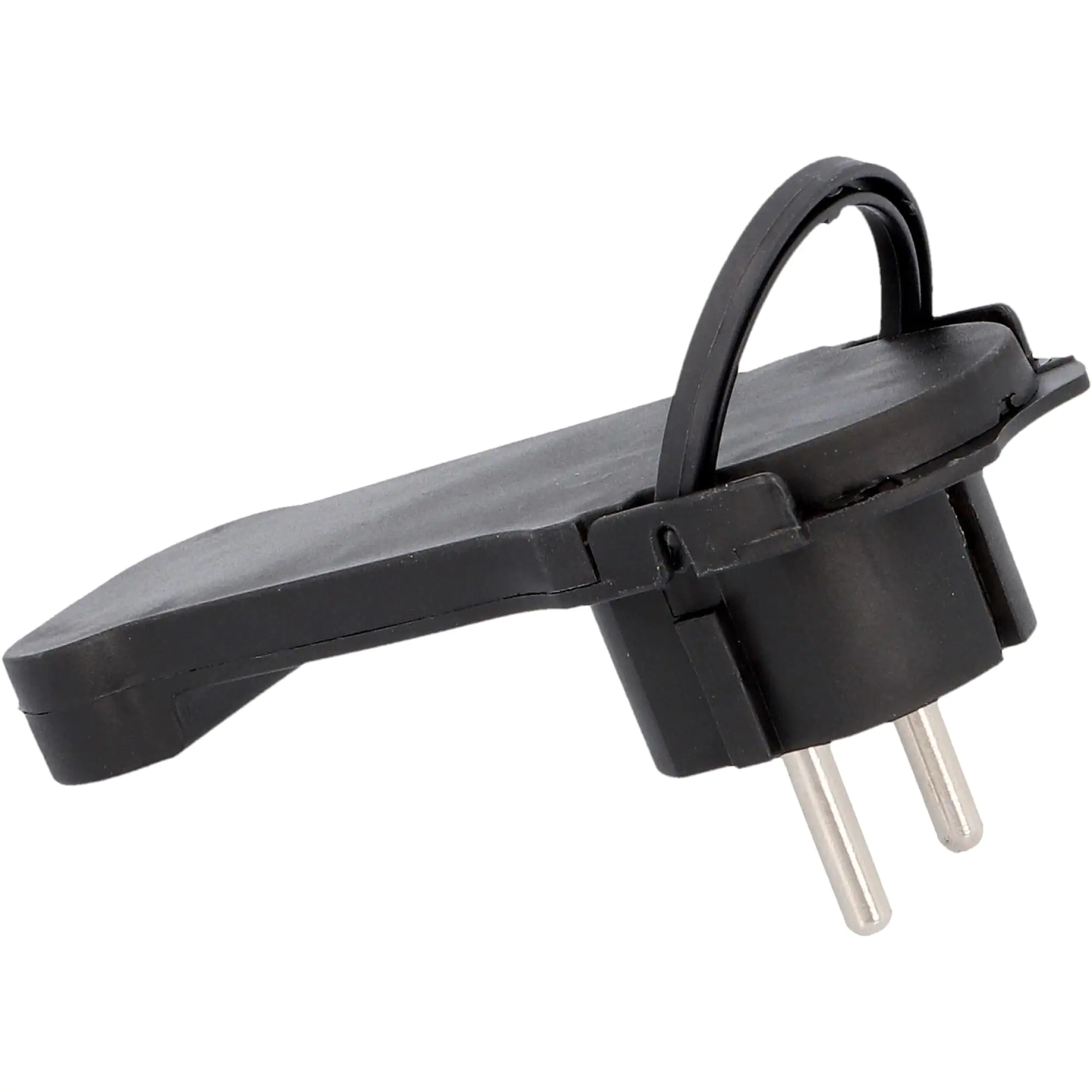 Flachstecker schwarz, Schutzkontaktstecker