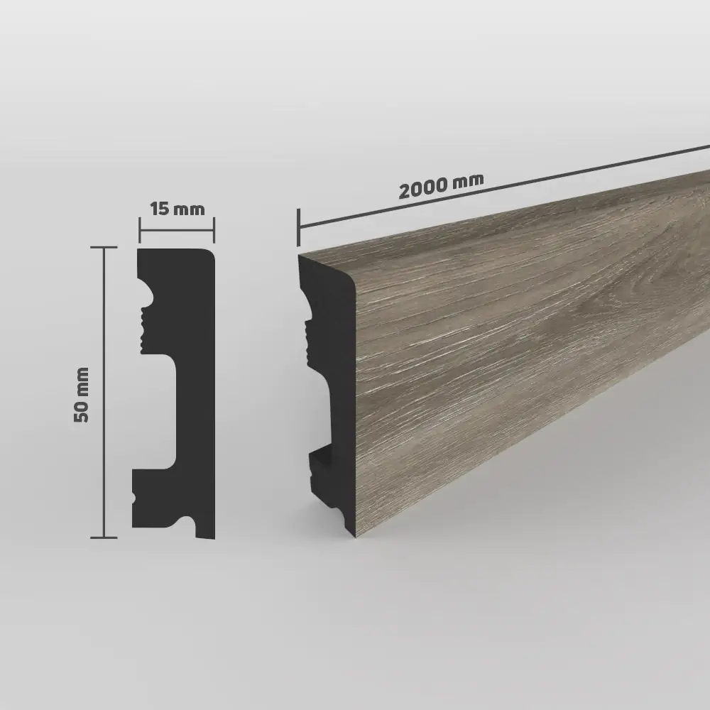 SELITSTYLE Sockelleiste FBL50 200 cm 50 x 15 mm 100% Wasserfest