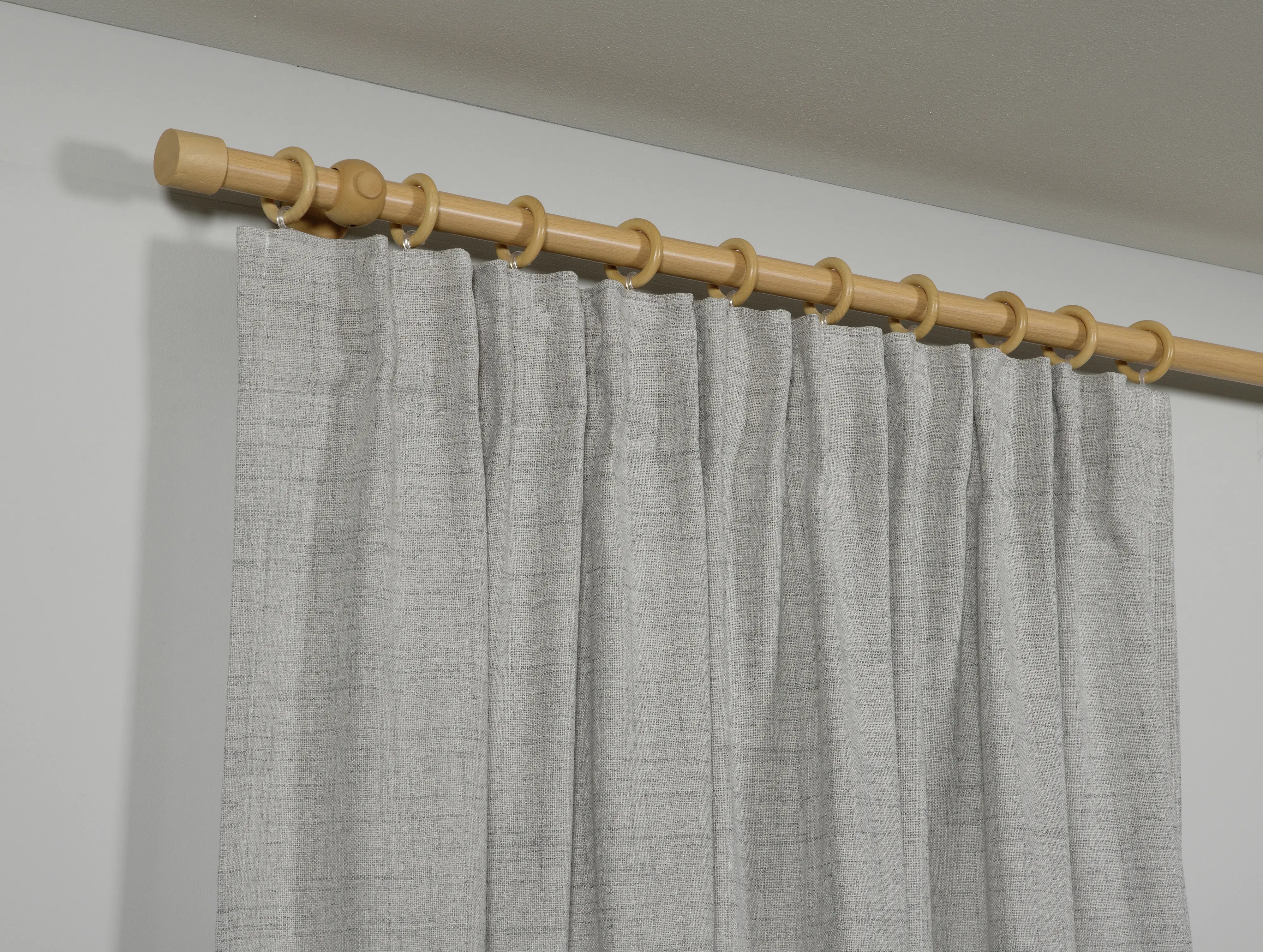 Gardinia Holz-Gardinenringe Shorty für Ø 25 mm Buche 10-er Pack