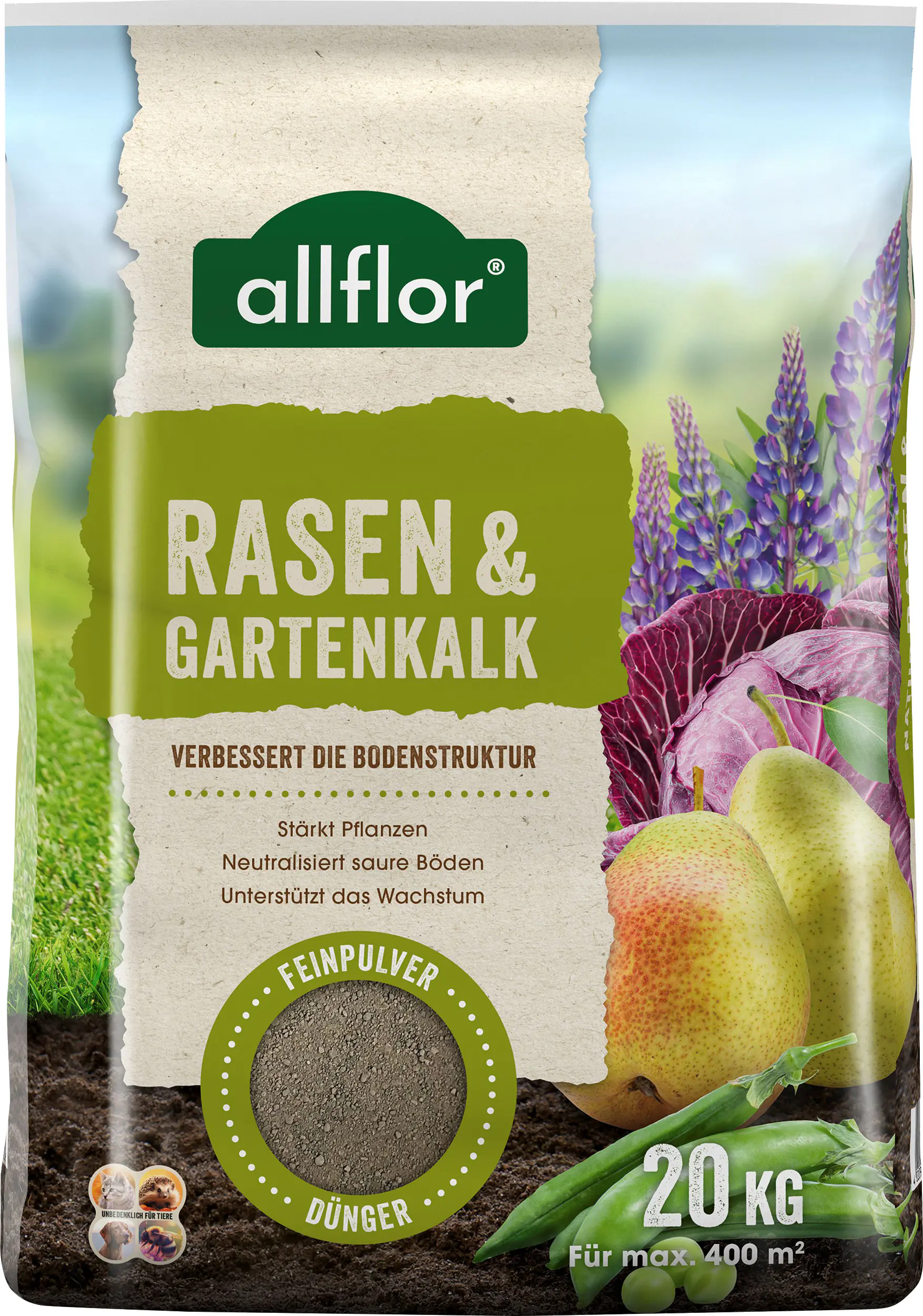 Allflor Rasen- und Gartenkalk 20 kg
