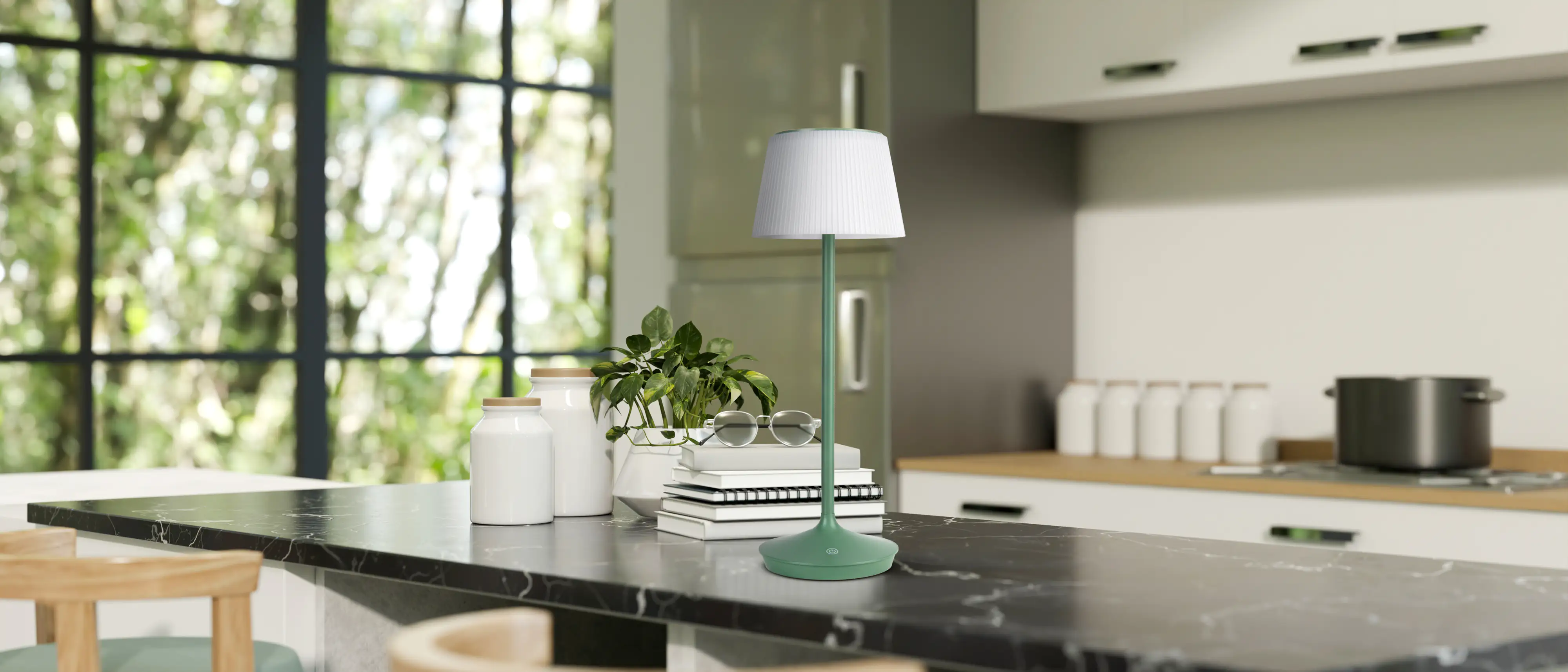 Light & More Solar-Tischleuchte Emmi grün 38 x 13 cm Light & More Solar-Tischleuchte Emmi grün 38 x 13 cm