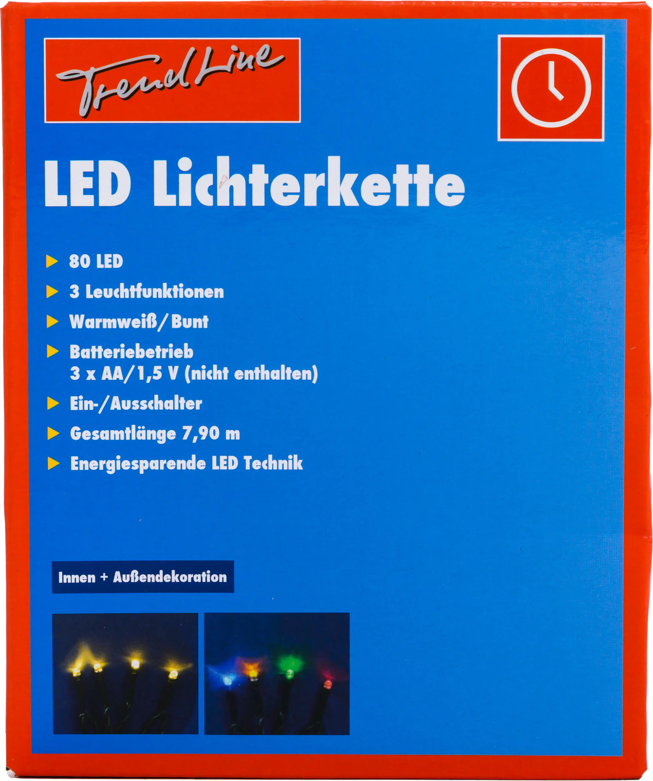TrendLine LED Lichterkette mit 80 LED mit Timer