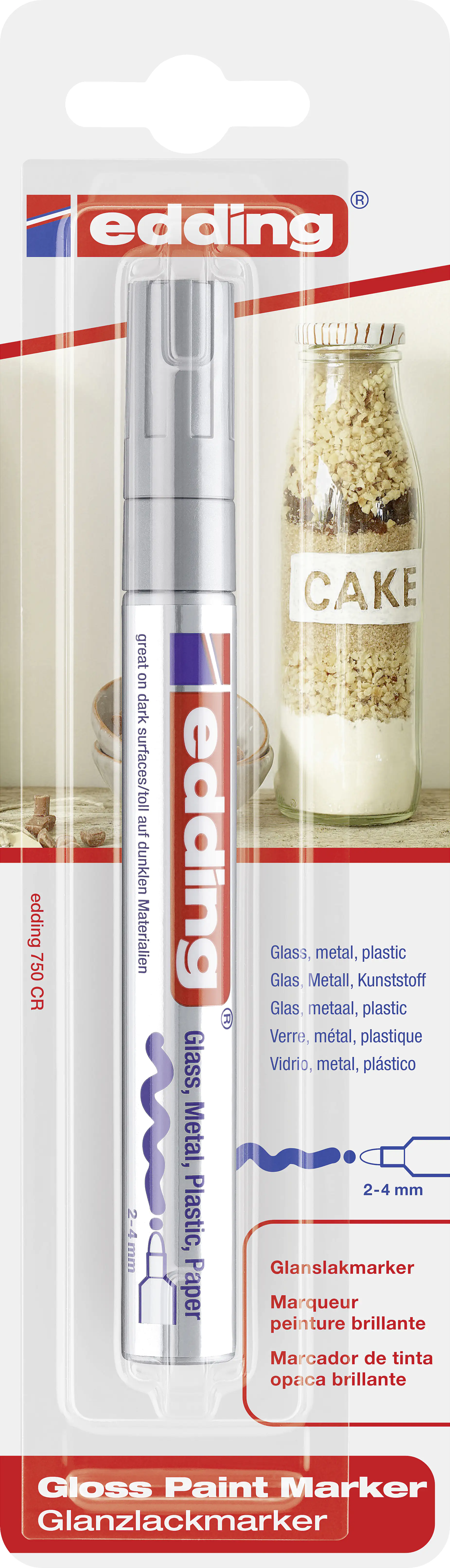 edding 750 gloss paint marker silber 2 - 4 mm