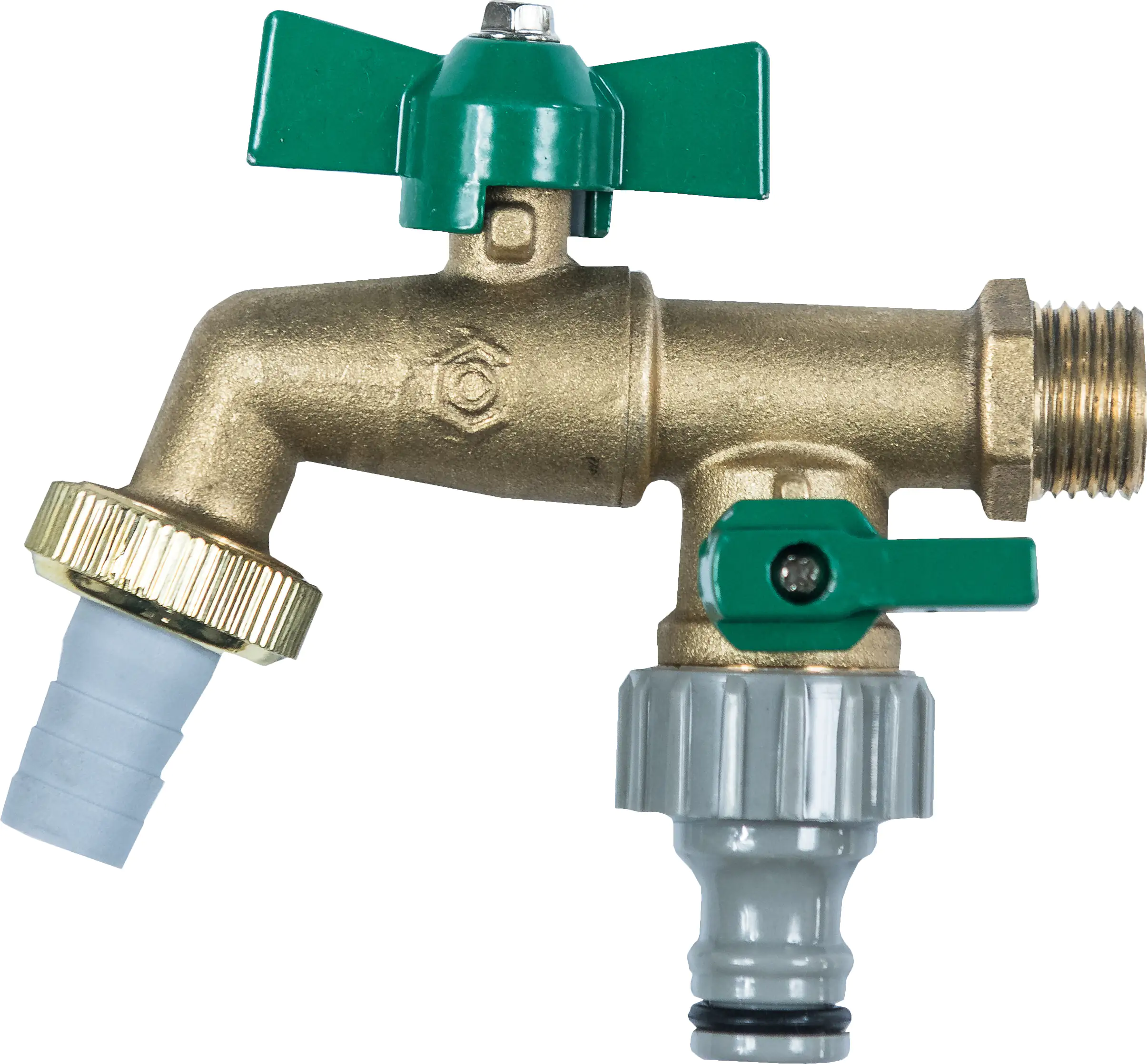 Cornat Zweiwege-Kugel-Auslaufventil Messing 1/2" AG