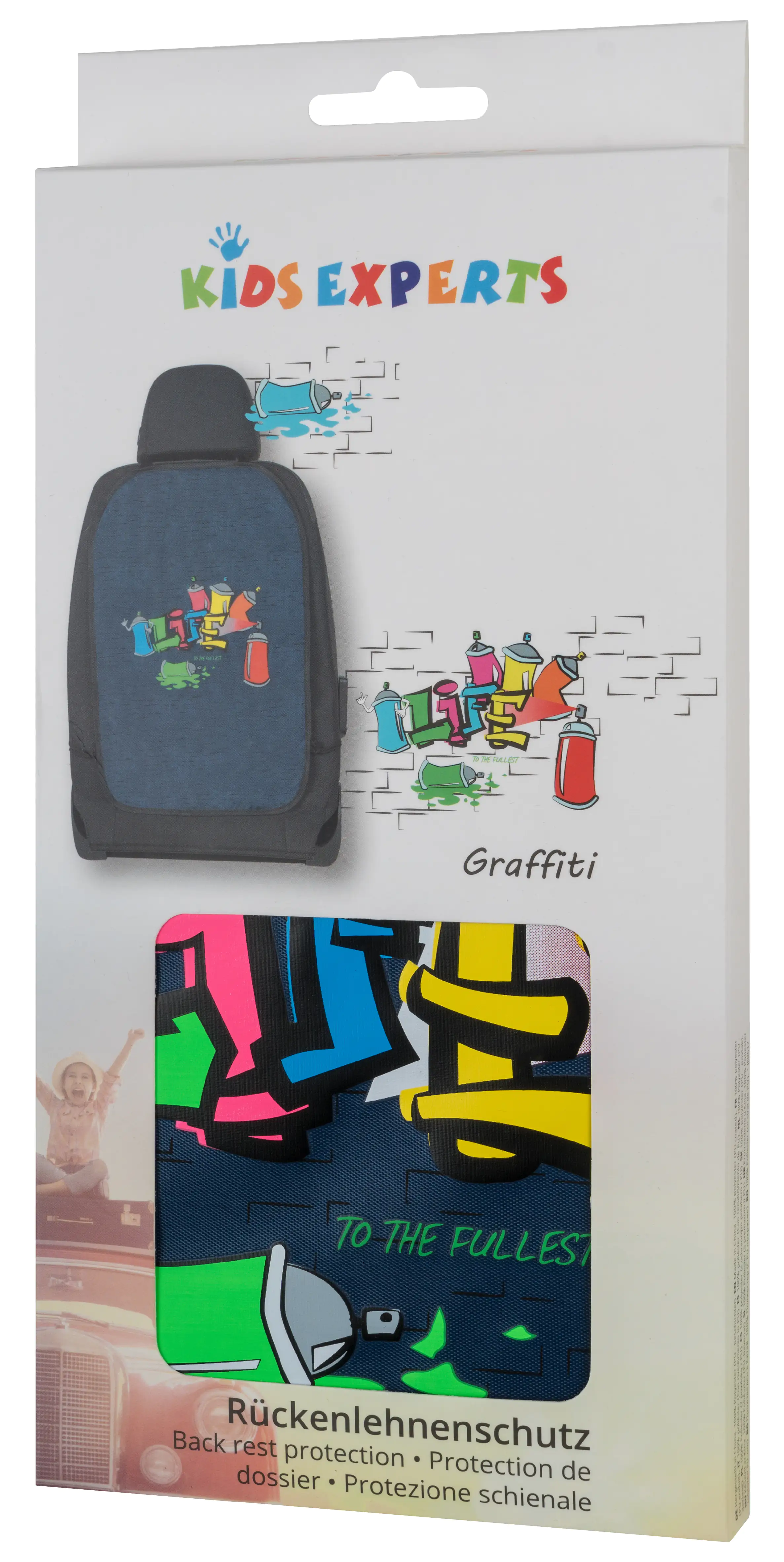 Walser Autositz Rückenlehnenschutz Graffiti blau 1-teilig