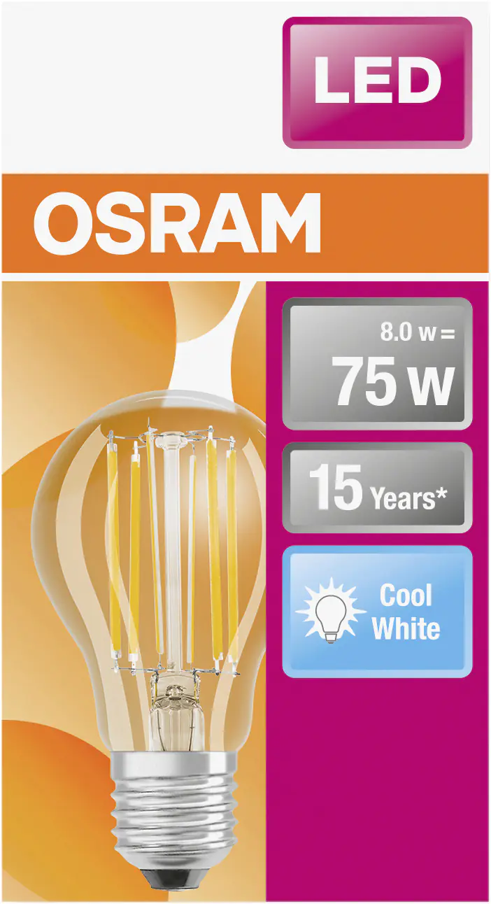 Osram LED Leuchtmittel Classic ST Clas A E27 8W neutralweiß, klar