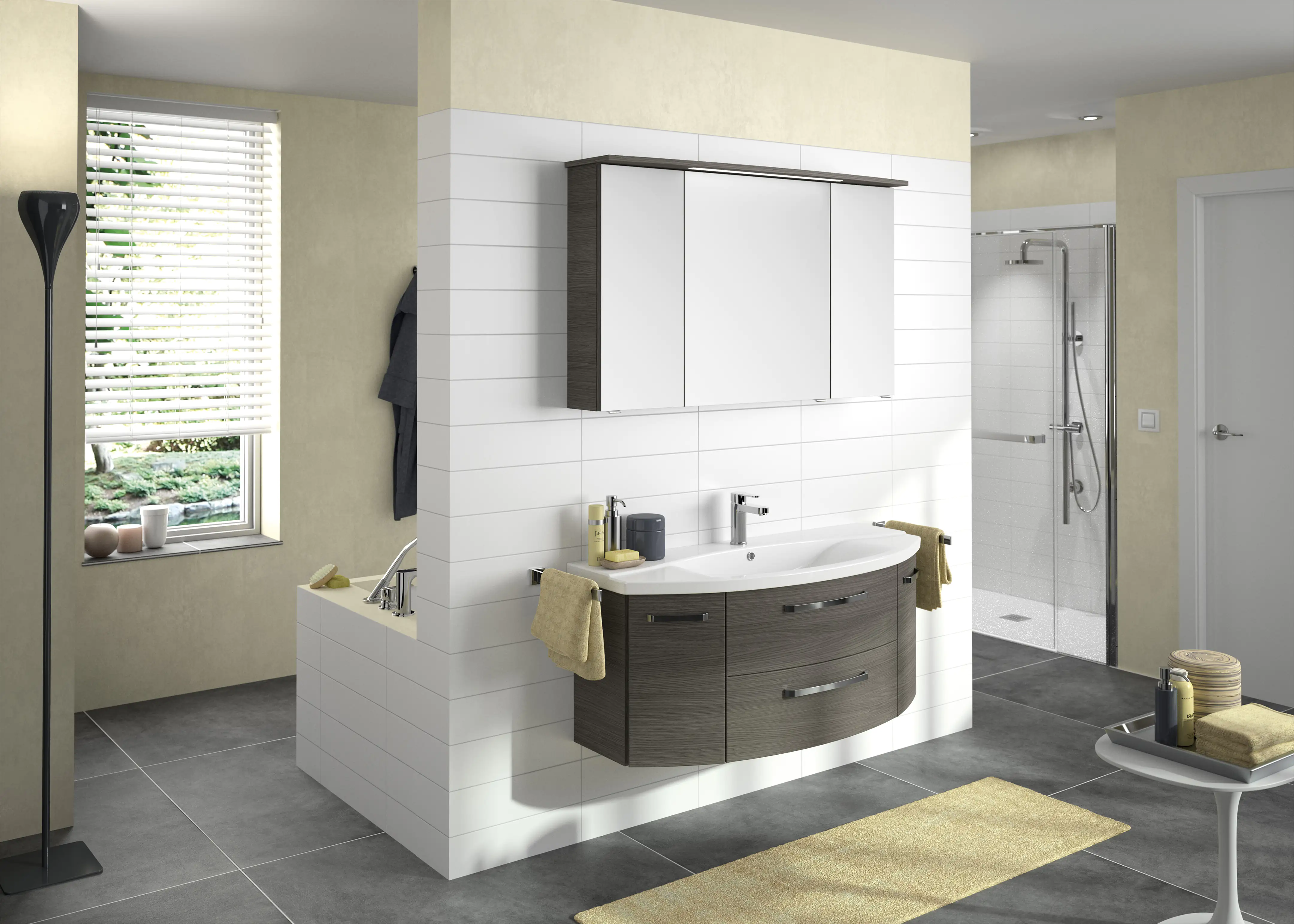 Pelipal Spiegelschrank Fokus 4010 Graphit Struktur quer, Breite 1220 mm