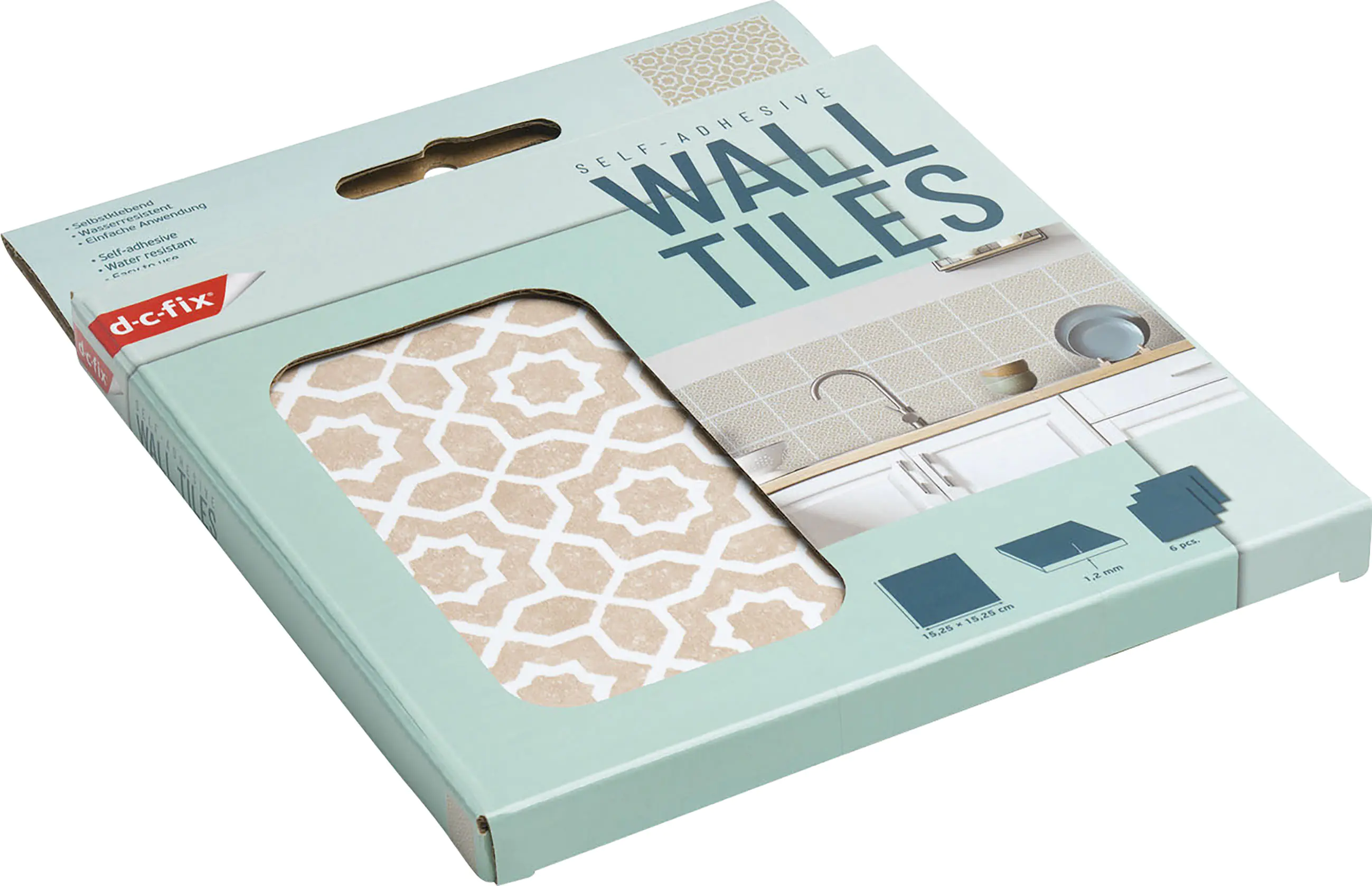 D-c-fix Wandfliesen selbstklebend Lina beige 6er Set 15 x 15 cm