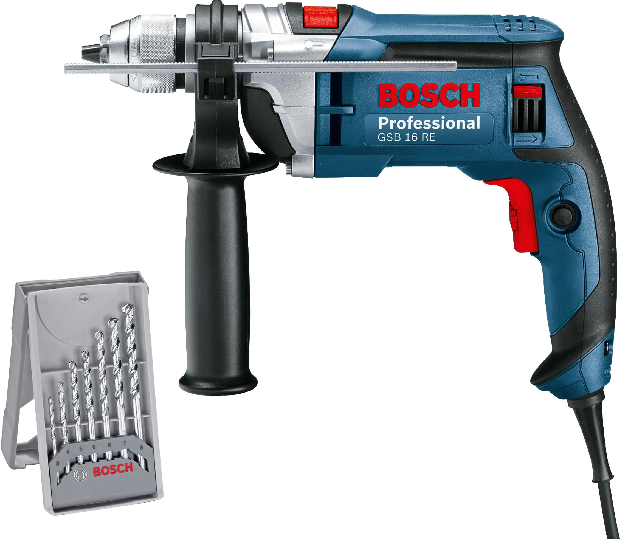 Bosch Professional Schlagbohrmaschine GSB 16 RE 750 W inkl. Bohrer-Set