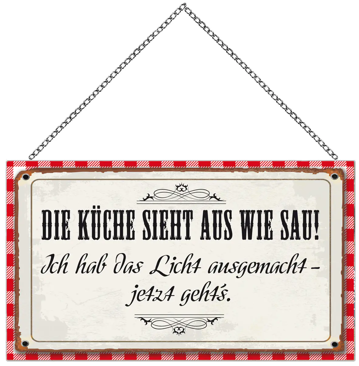 Schild mit Spruch Jetzt geht`s, 23 x 13 cm mit Kette kaufen Globus