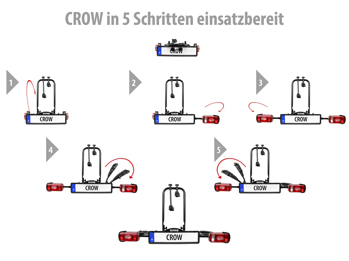EUFAB Fahrradheckträger Crow für 2 Fahrräder