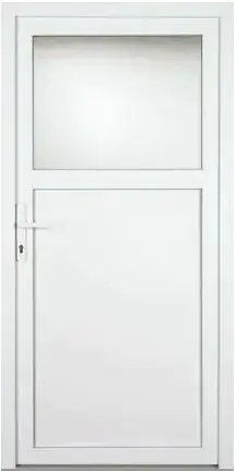 Kunststoff-Nebeneingangstür 98 x 198 cm DIN links weiß 5-fach verriegelt  Kunststoff-Nebeneingangstür 98 x 198 cm DIN links weiß 5-fach verriegelt