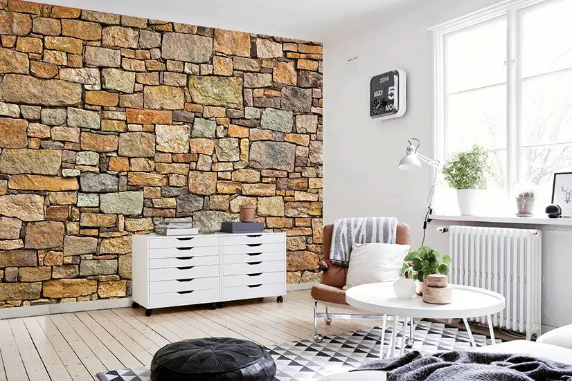 papermoon Vlies- Fototapete Digitaldruck 350 x 260 cm Stone Wall