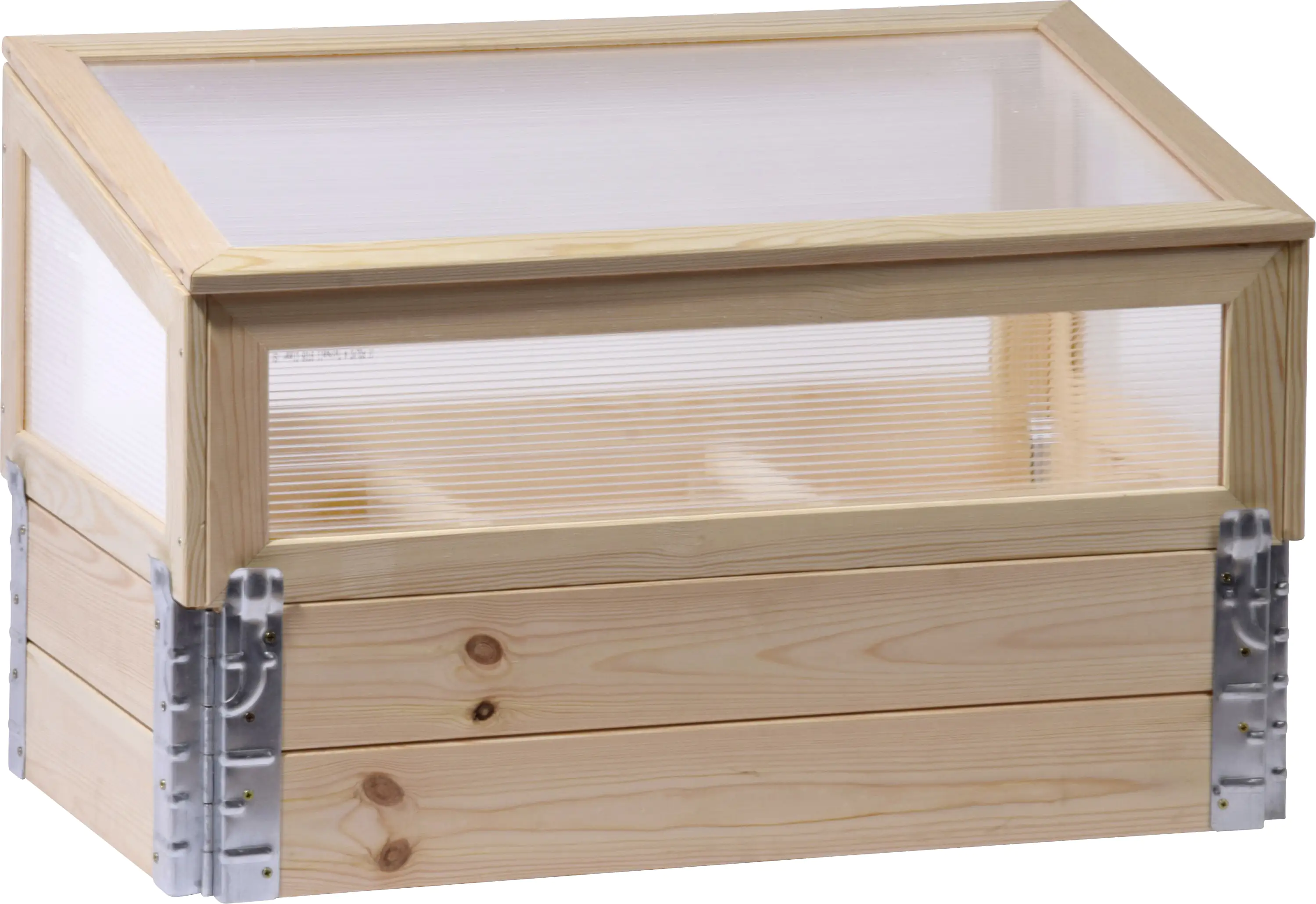 Dobar Frühbeet mit Untersatz transparent Kiefer 100 x 50 x 50 cm