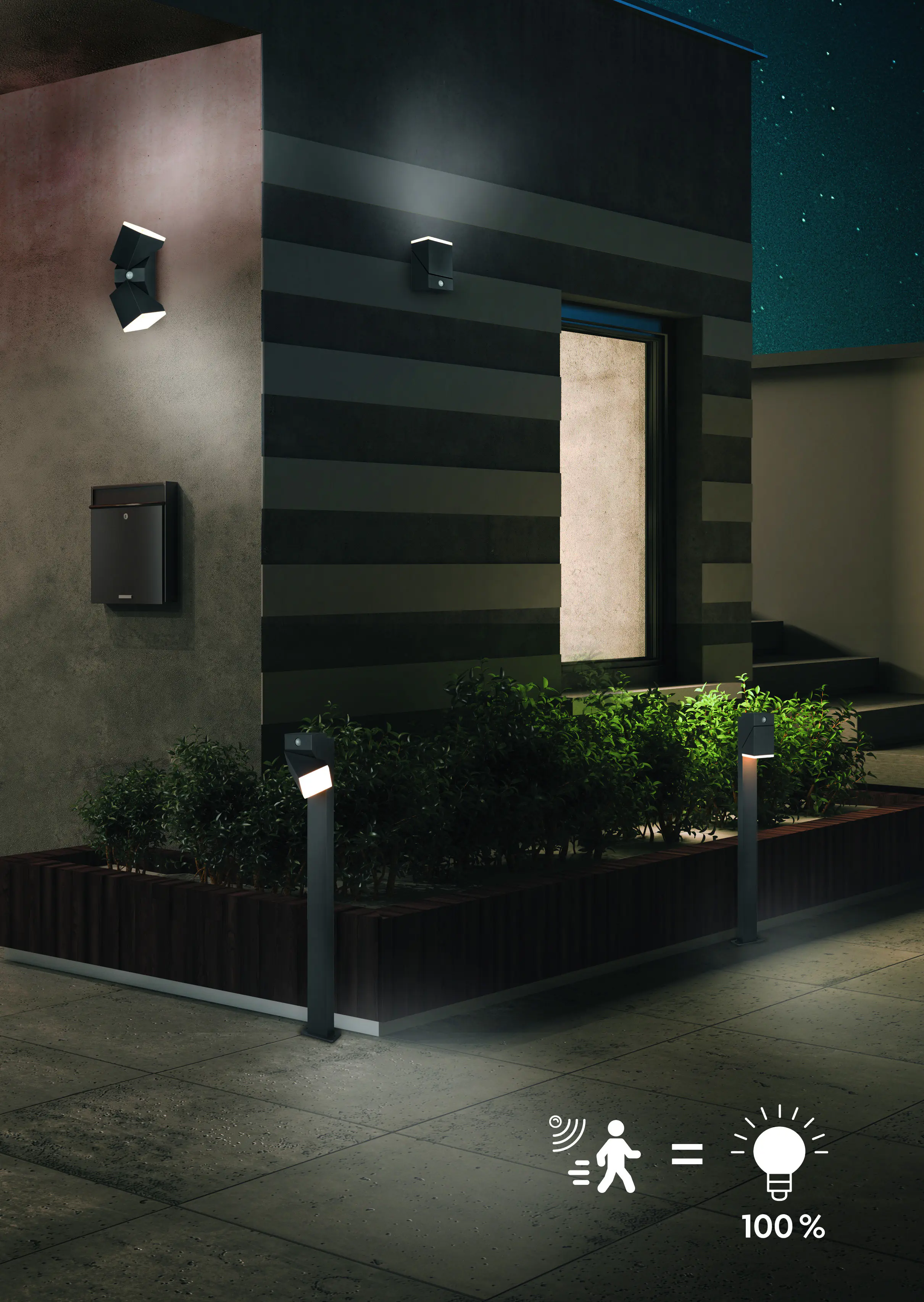 Trio LED Wandleuchte Avon innen/außen anthrazit standby 7W warmweiß Trio LED Wandleuchte Avon innen/außen anthrazit standby 7W warmweiß