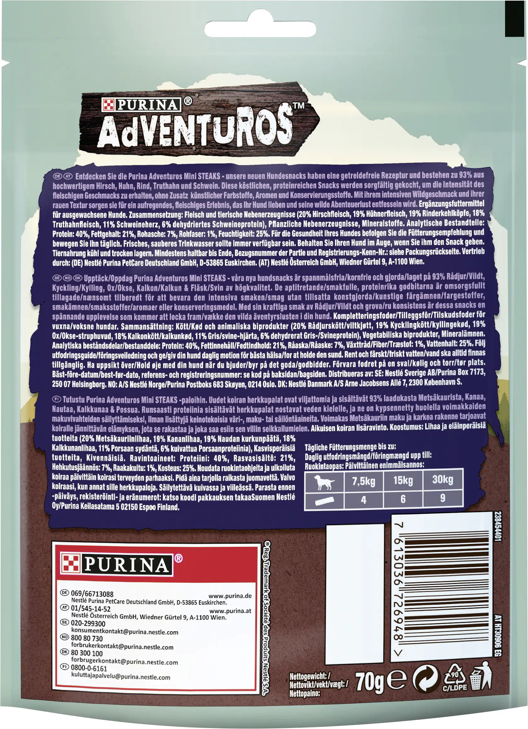 7613036726948_2220477 Adventuros mit Hirsch 70 g