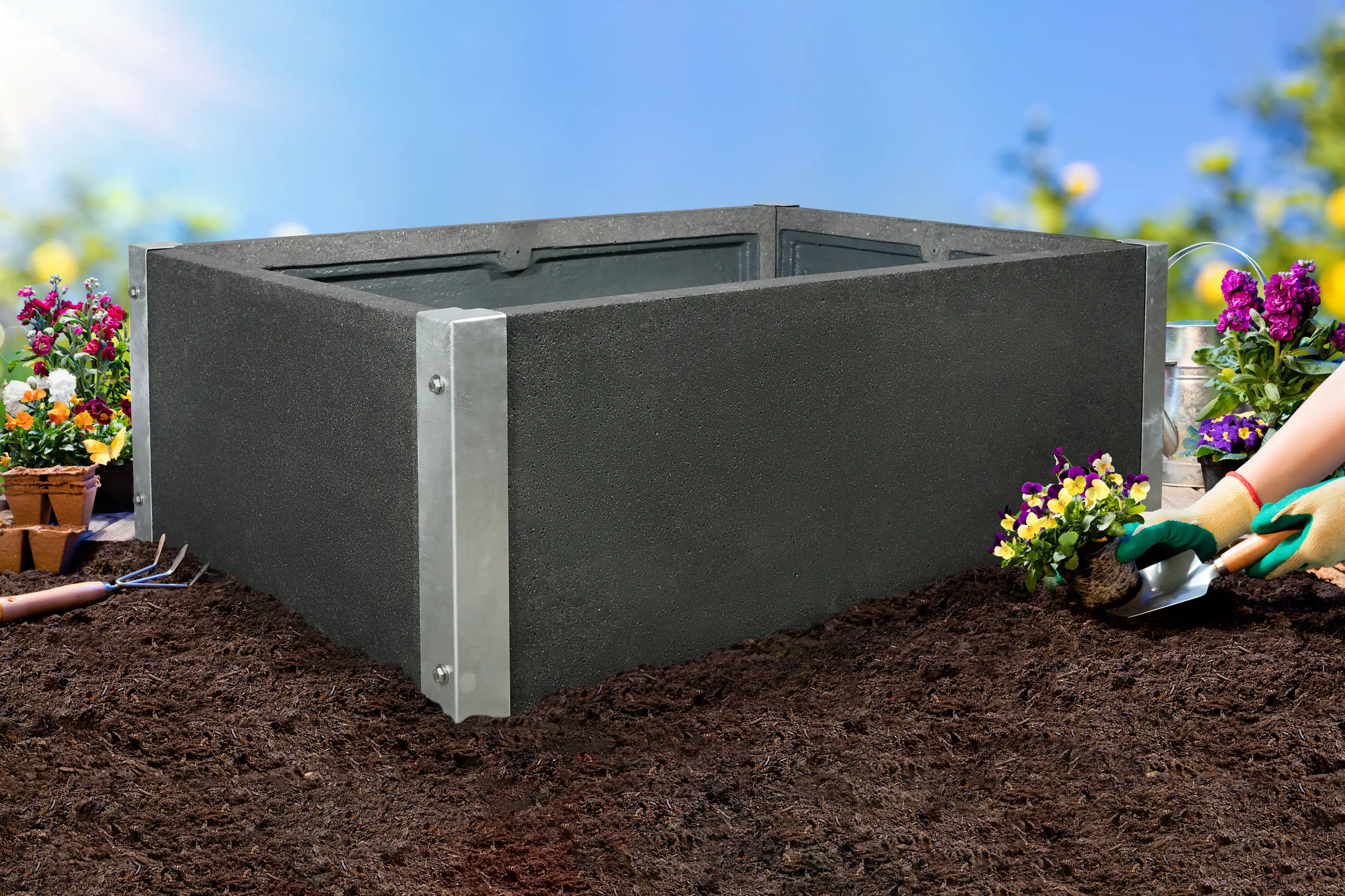 4260630571073 Hochbeetelement Loftico 120 x 74 x 40 cm