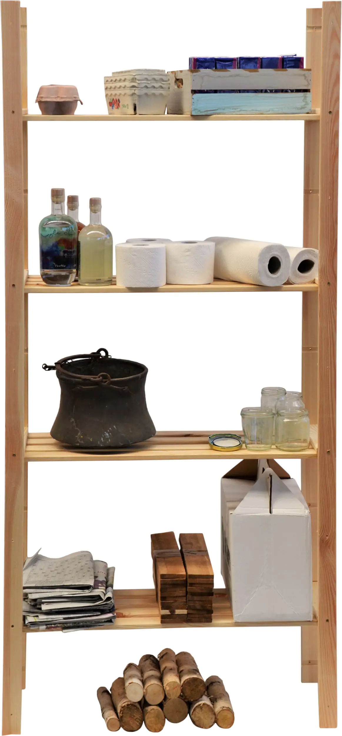 4260546689824 Lattenregal 170 x 80 x 28,5 cm 4 Holzböden 200 kg