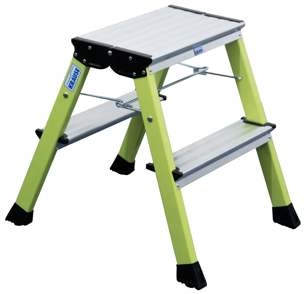 Krause Aluminium-Klapptritt MONTO Rolly grün 2,45 m