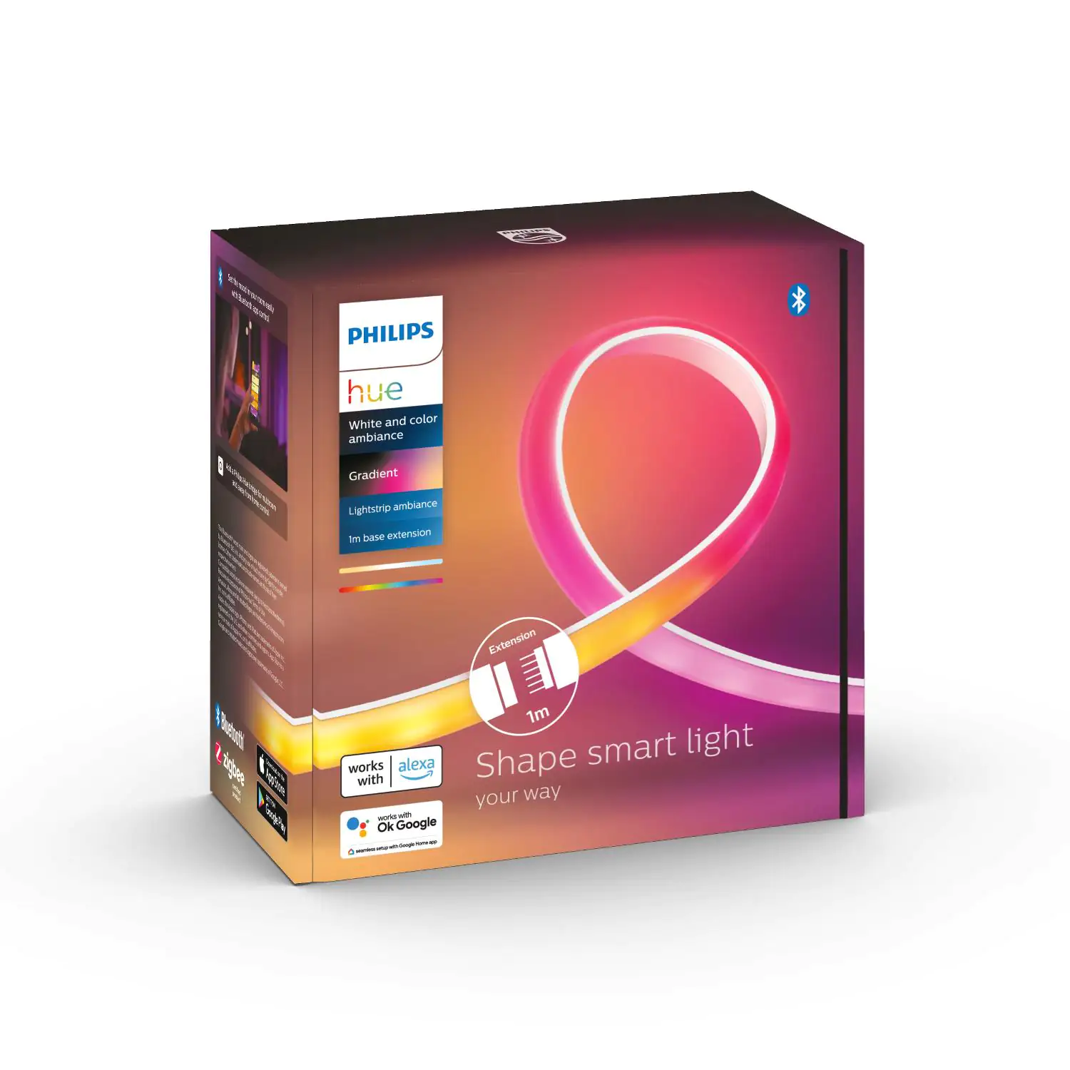 8719514339989_1 Philips Hue LED Lightstrip Gradient Ambiance weiß RGBW 1 m Erweiterung