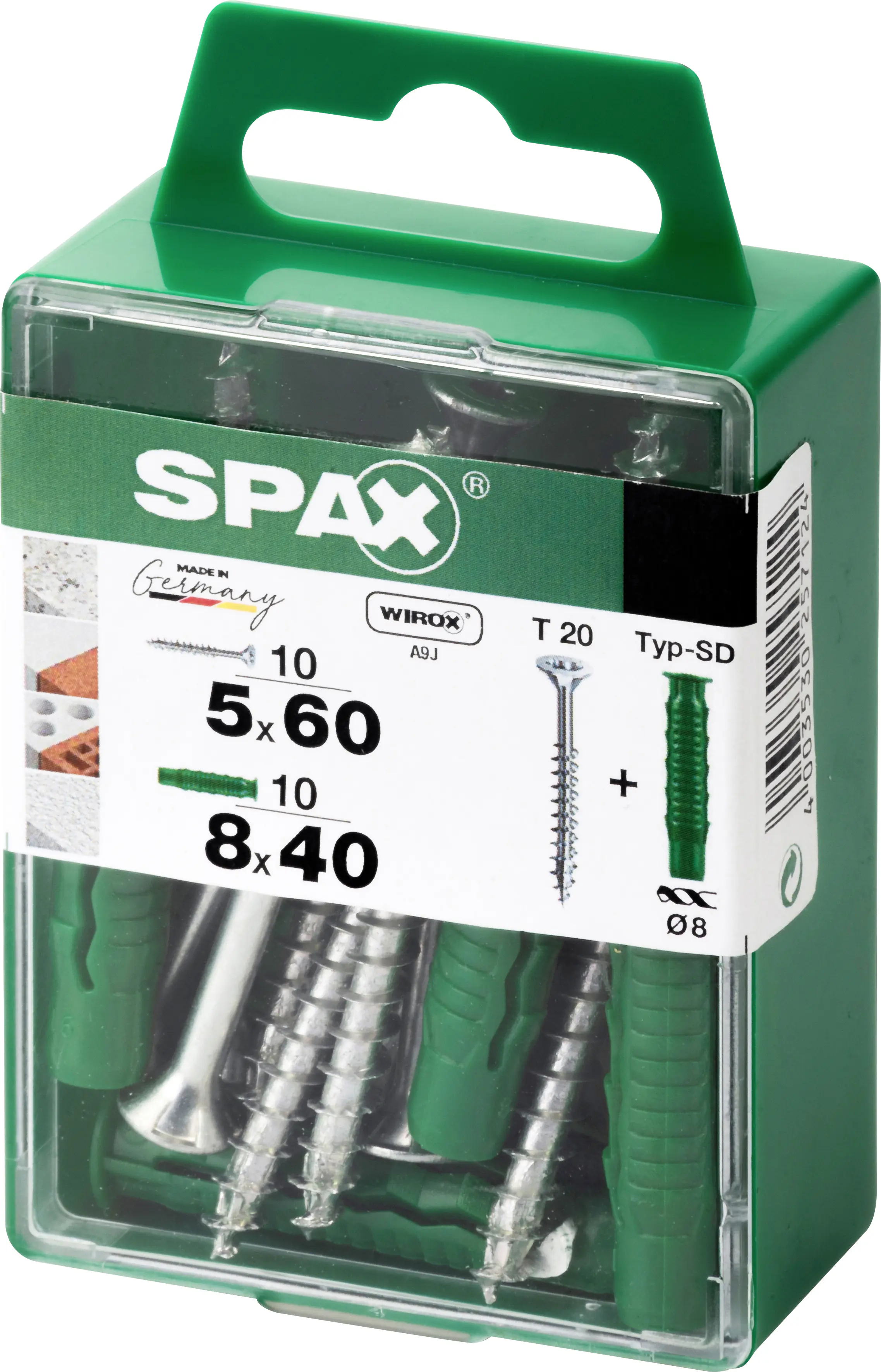 Spax Universalschrauben + Dübel 5.0 x 60 mm TX 20 - 10er Set