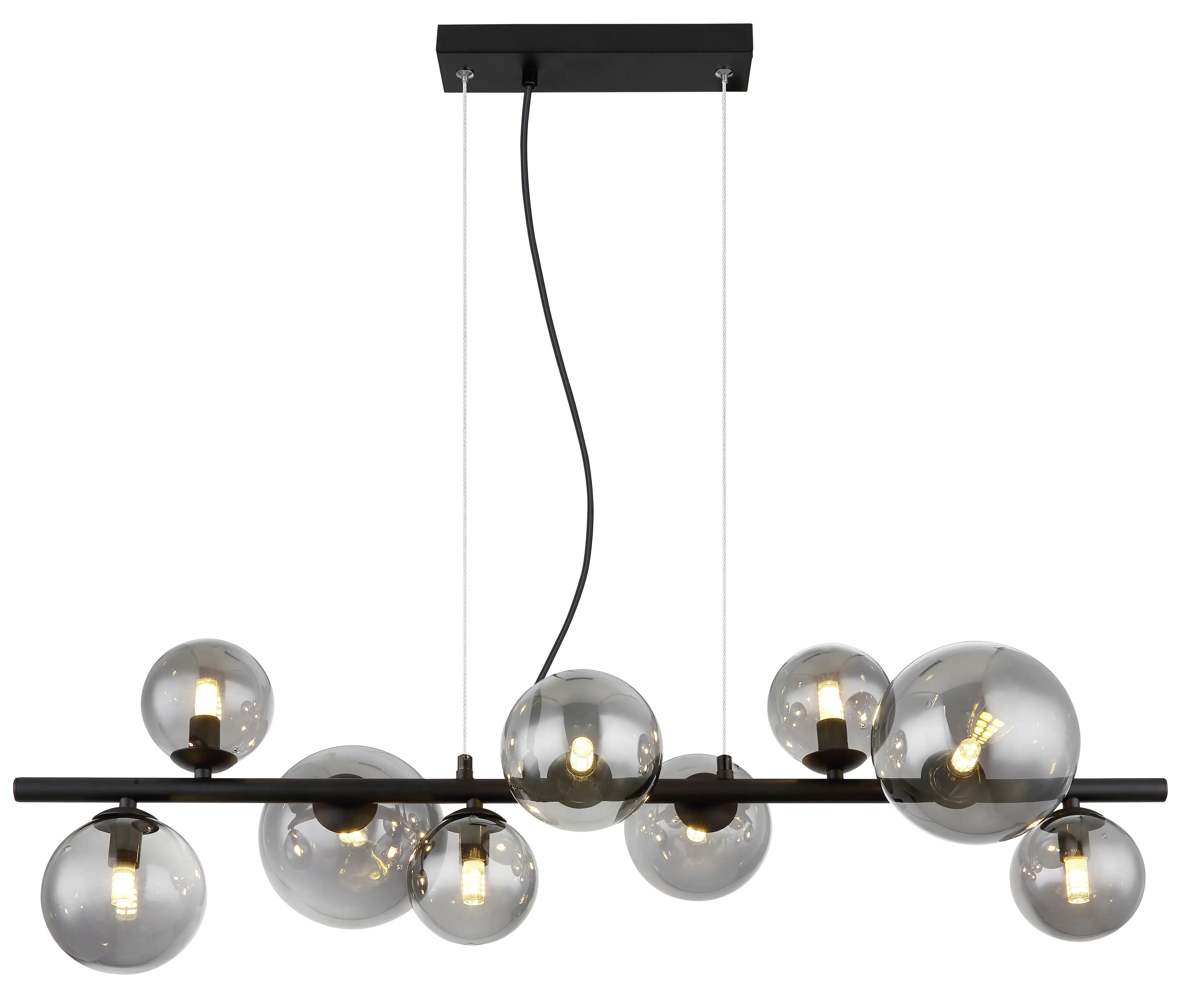 Globo 9er Hängeleuchte Riha schwarz 86 x 36 cm 9 x G9 LED, 3 W Globo 9er Hängeleuchte Riha schwarz 86 x 36 cm 9 x G9 LED, 3 W
