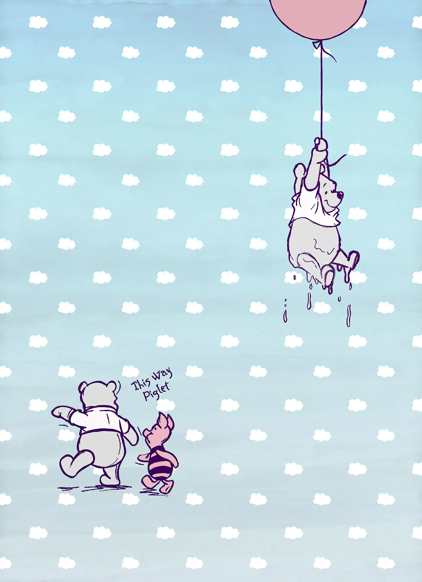 Komar Fototapete Winnie Pooh Piglet 254 x 184 cm 