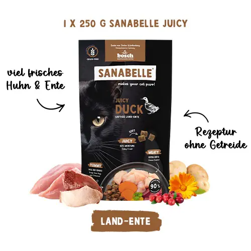 Sanabelle Juicy softes Katzentrockenfutter Adult 2 + 1 Gratis Probieraktion