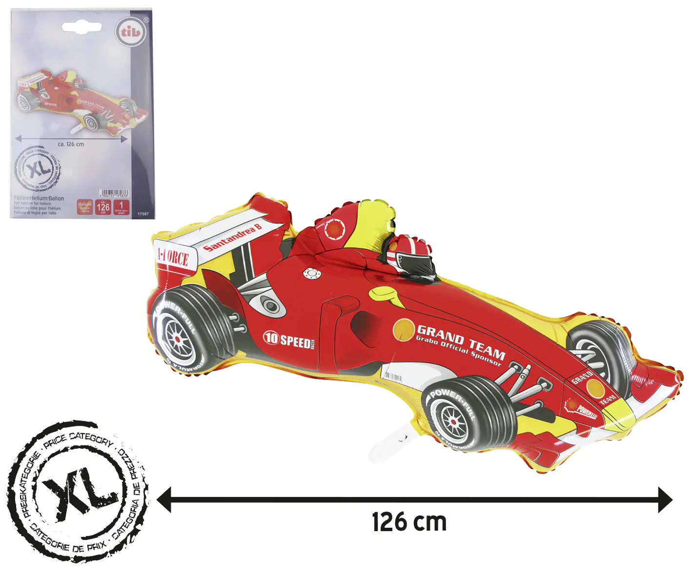 TIB Heyne Folienballon Rennauto 1 Stück