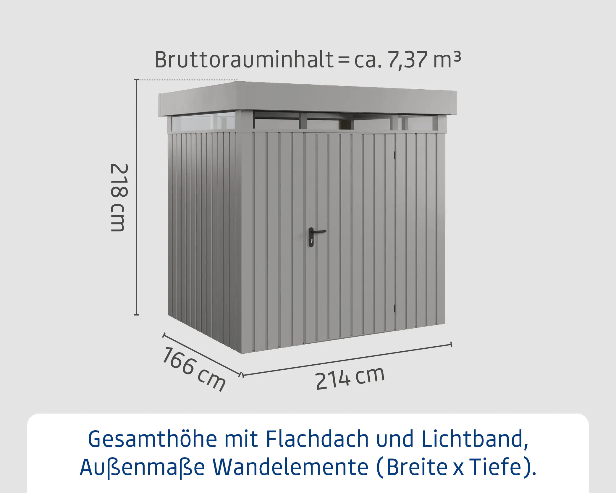 EcoStar Metallgerätehaus Euroline EFD4 LB graualuminium 214 x 166 cm 1-flg. EcoStar Metallgerätehaus Euroline EFD4 LB graualuminium 214 x 166 cm 1-flg.