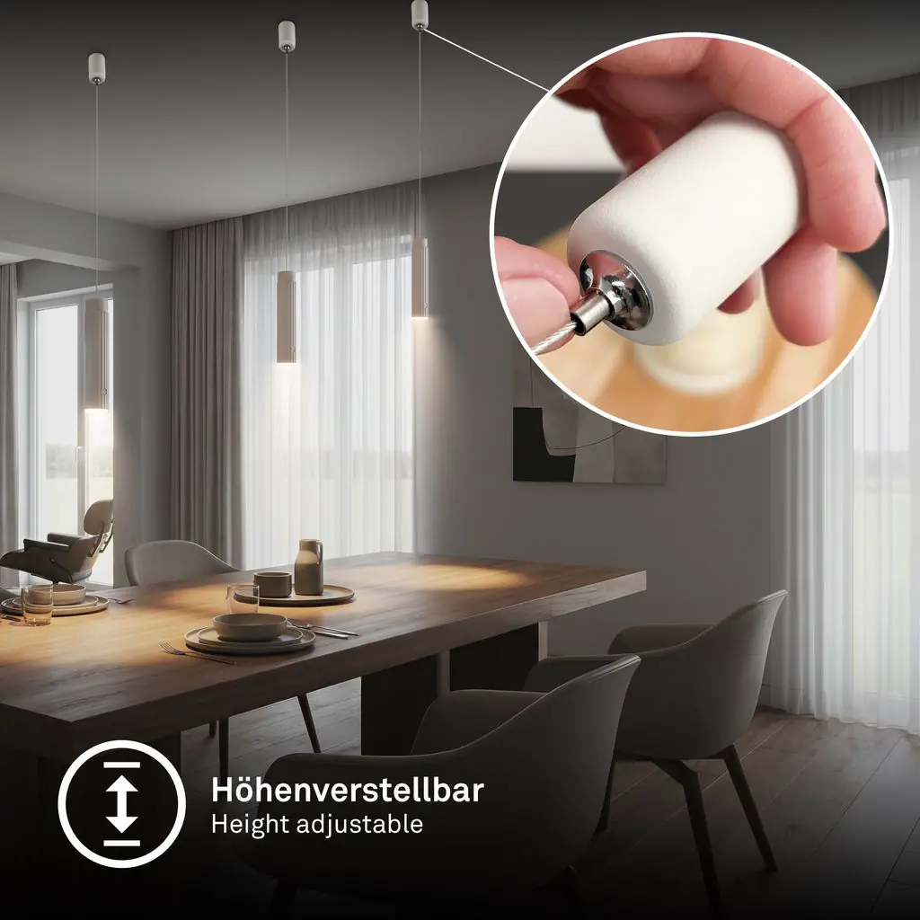 Briloner LED Akku-Pendelleuchte altweiß 3,5W warmweiß dimmbar