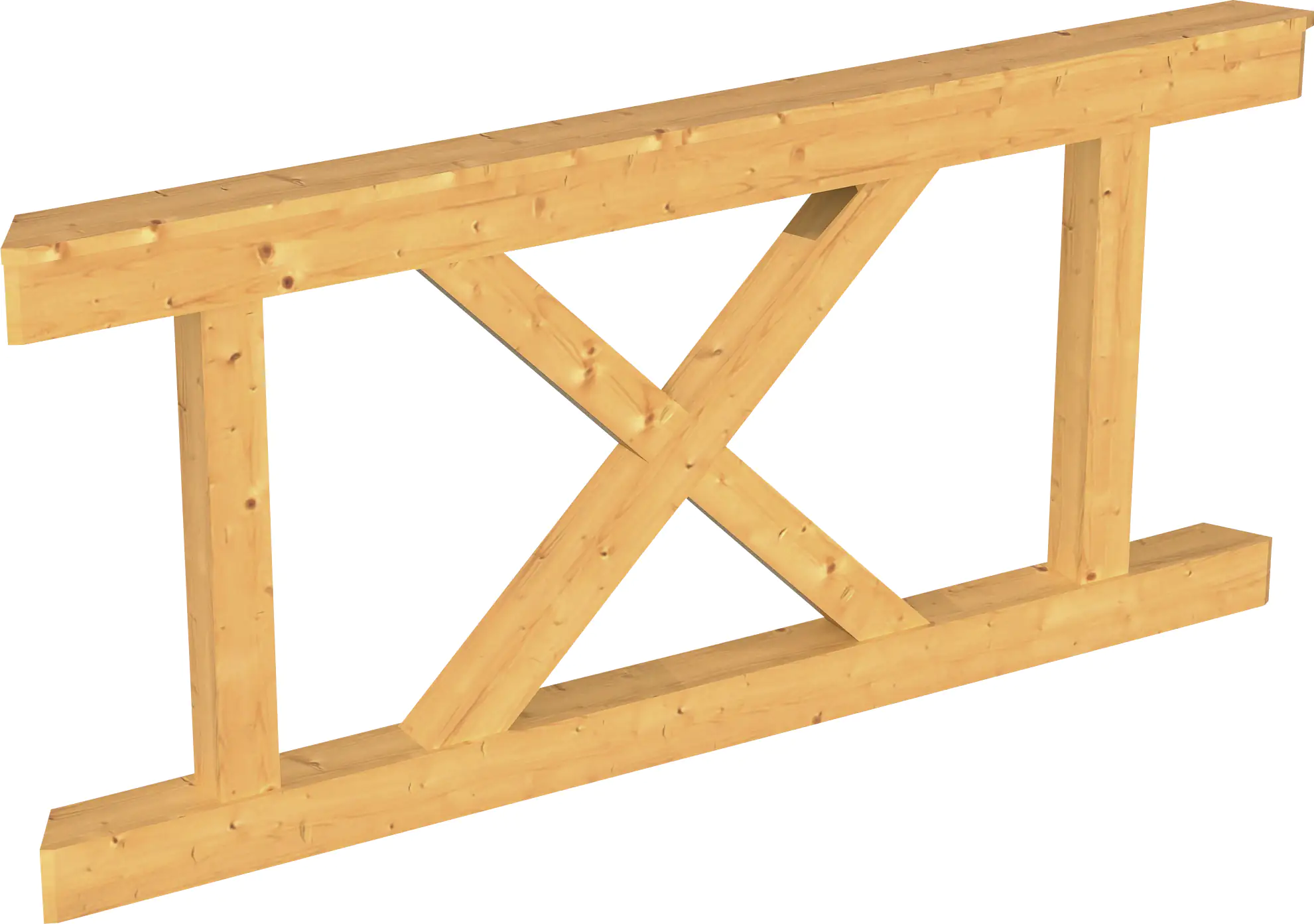 SKAN HOLZ Brüstung Andreaskreuz 150 x 84 cm, Douglasie, natur