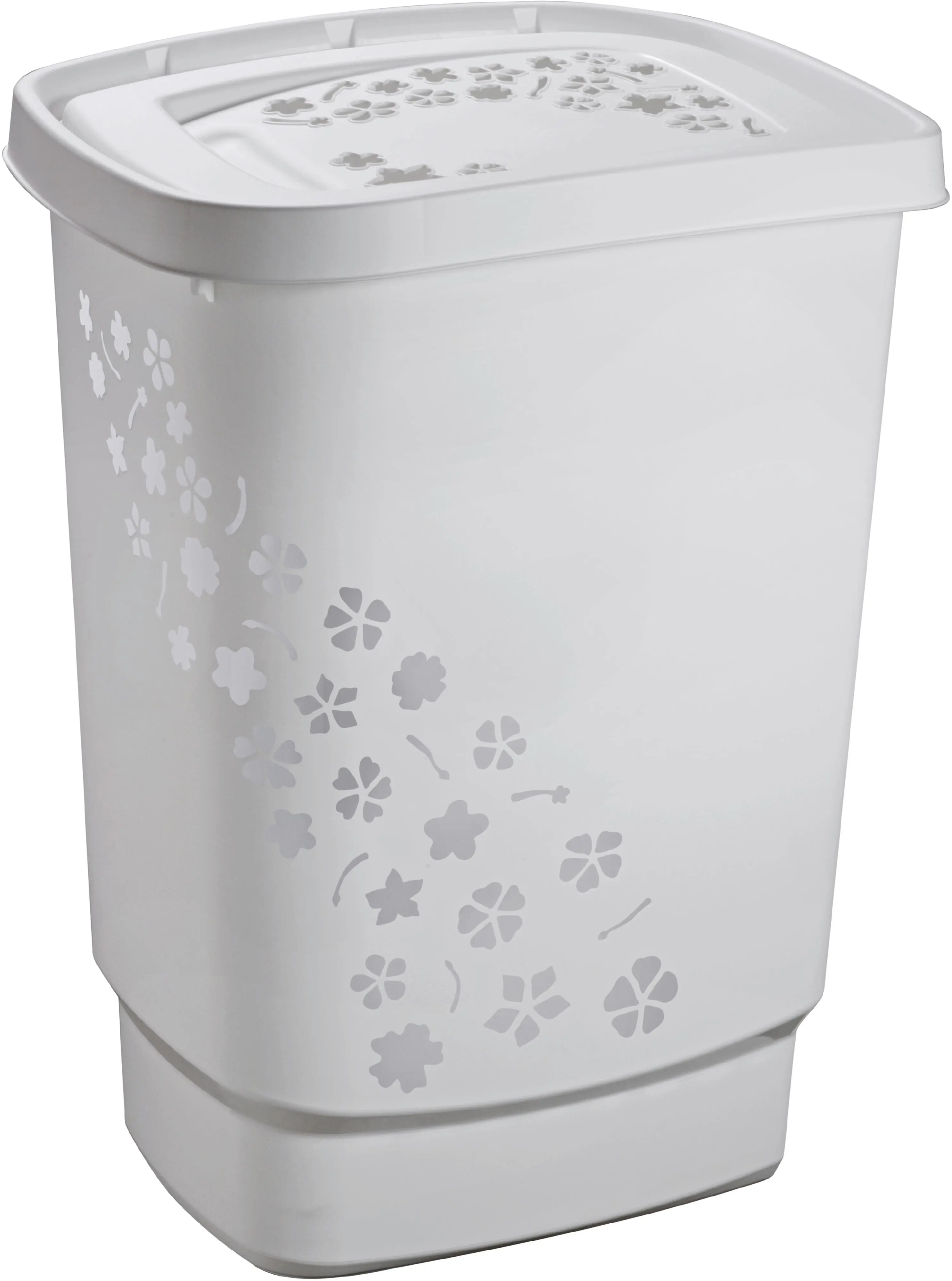 Rotho Wäschesammler Flowers, 55 l grau