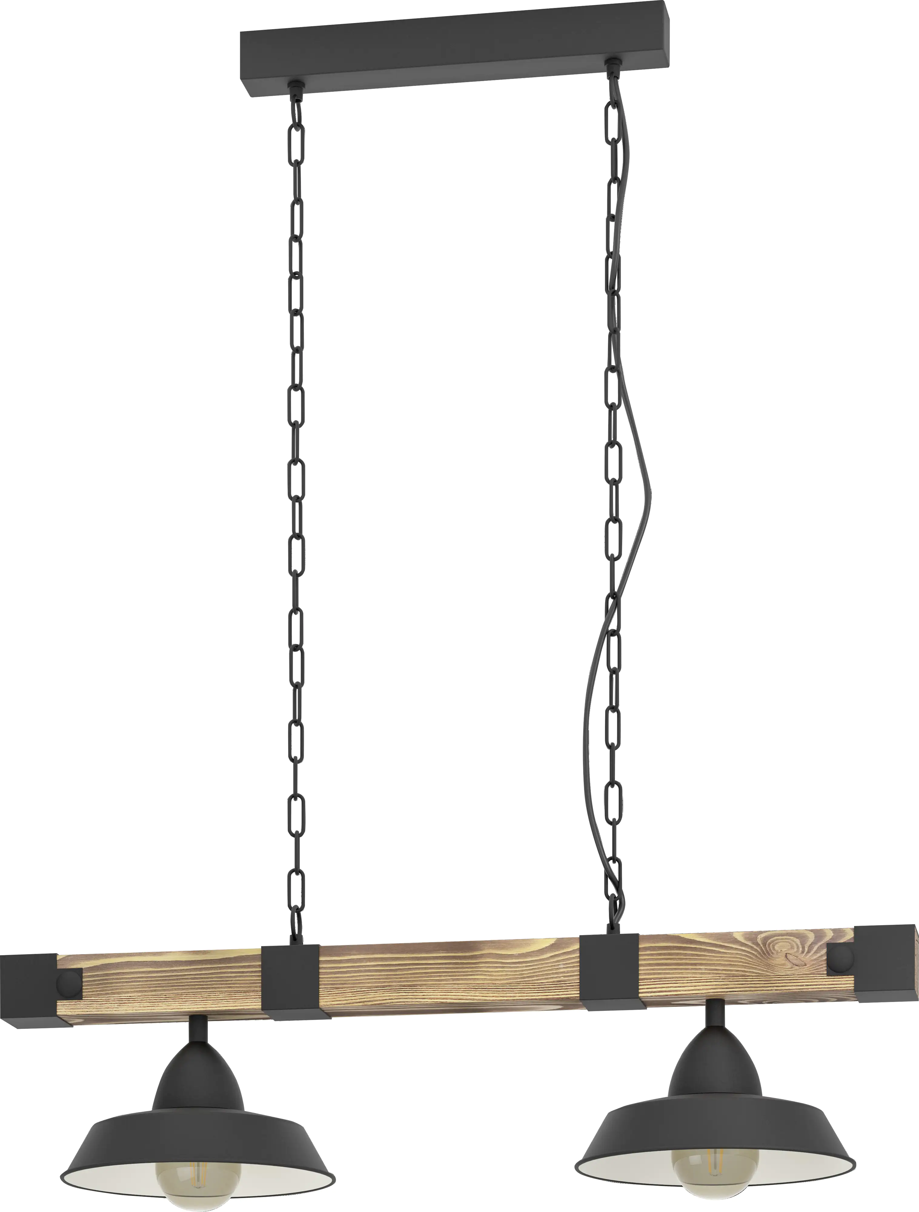 Eglo 2er Hängeleuchte Oldbury schwarz braun 86 x 26 x 110 cm E27 Eglo 2er Hängeleuchte Oldbury schwarz braun 86 x 26 x 110 cm E27