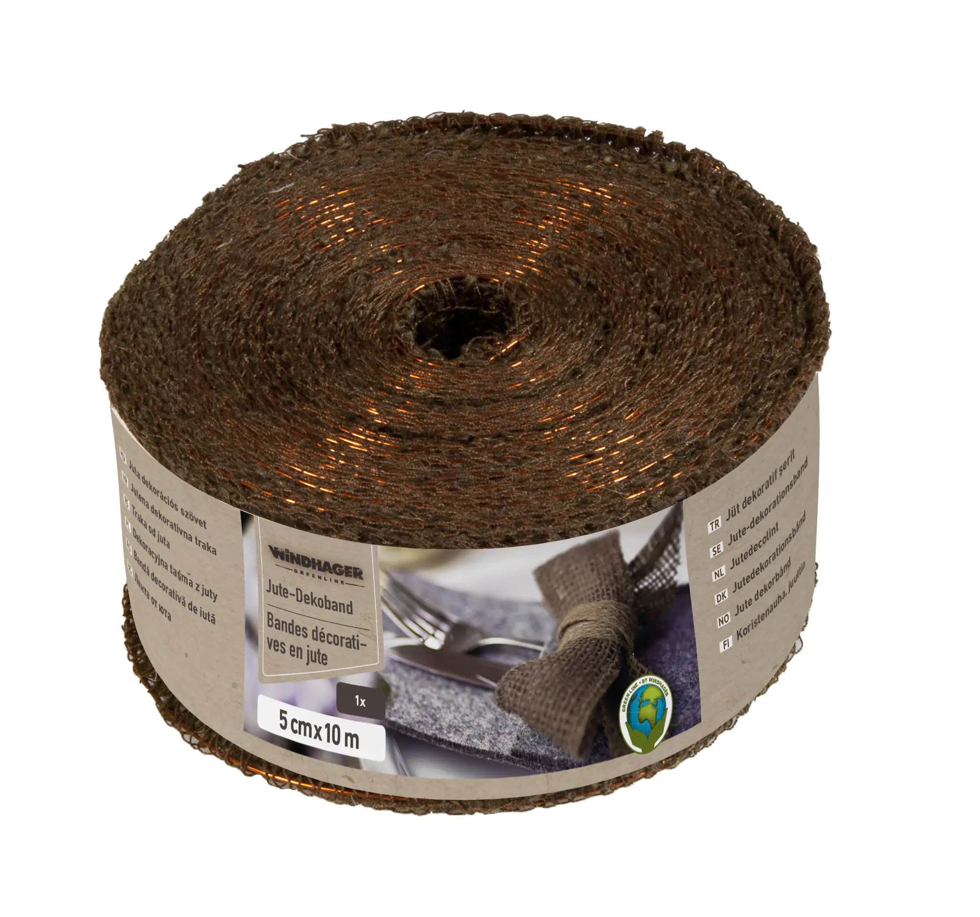 Windhager Jute Deko Band 5 cm x 10 m, braun