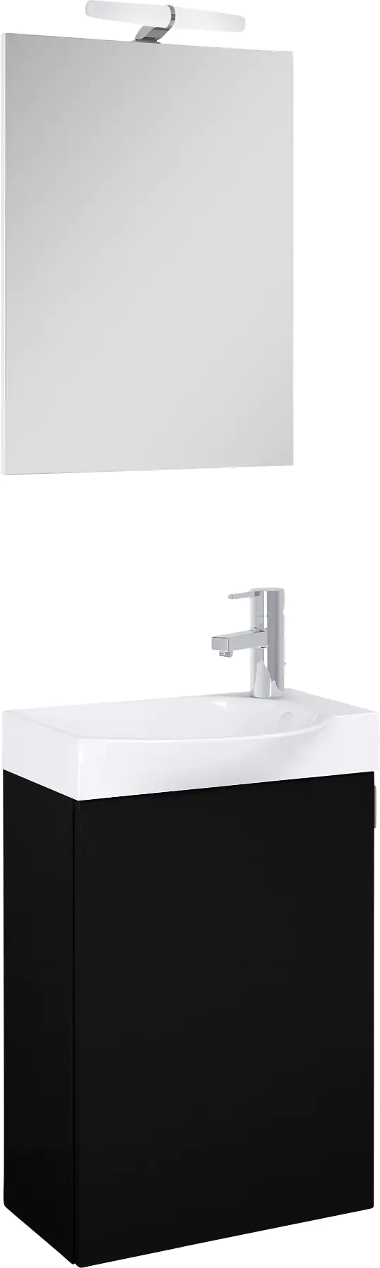 Gäste WC Möbel Set Stuttgart schwarz matt 45 cm